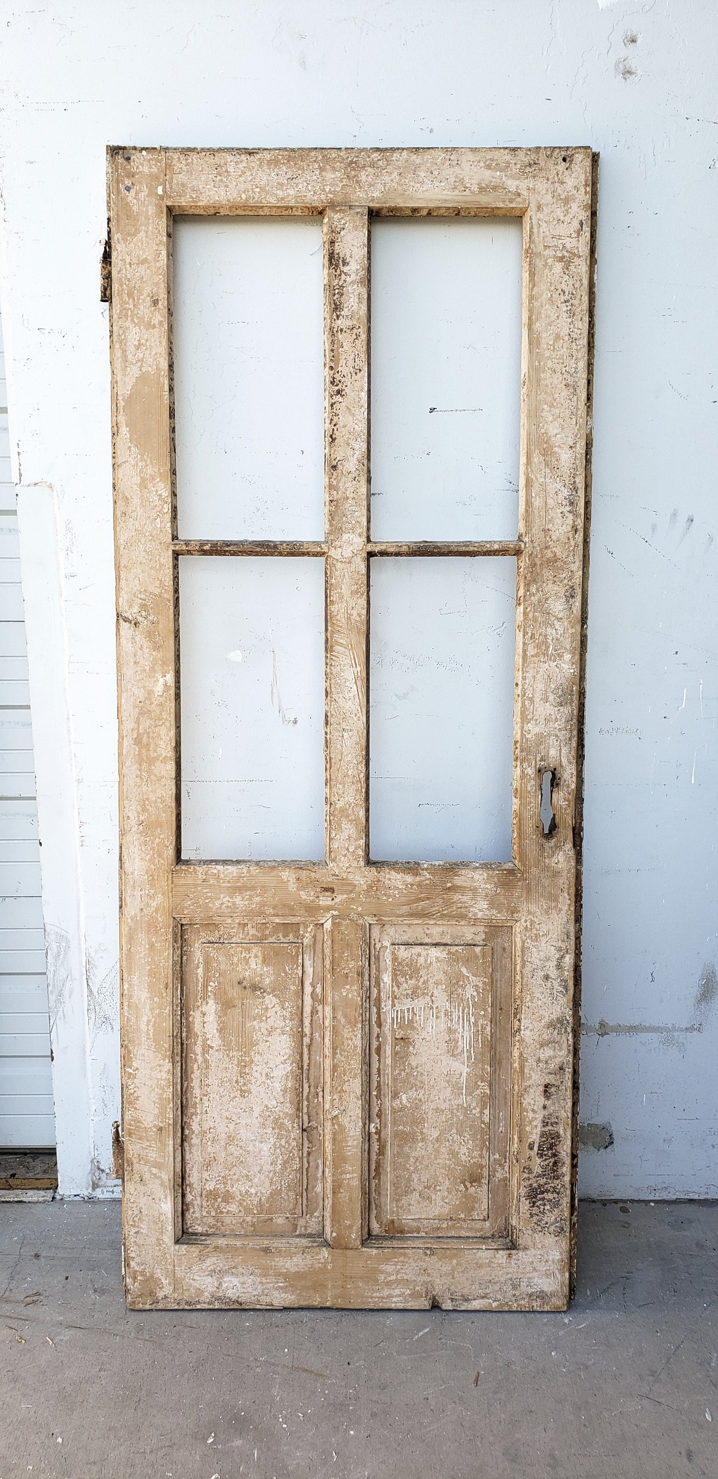 2 Panel 4 Lite Single Wood Antique Door