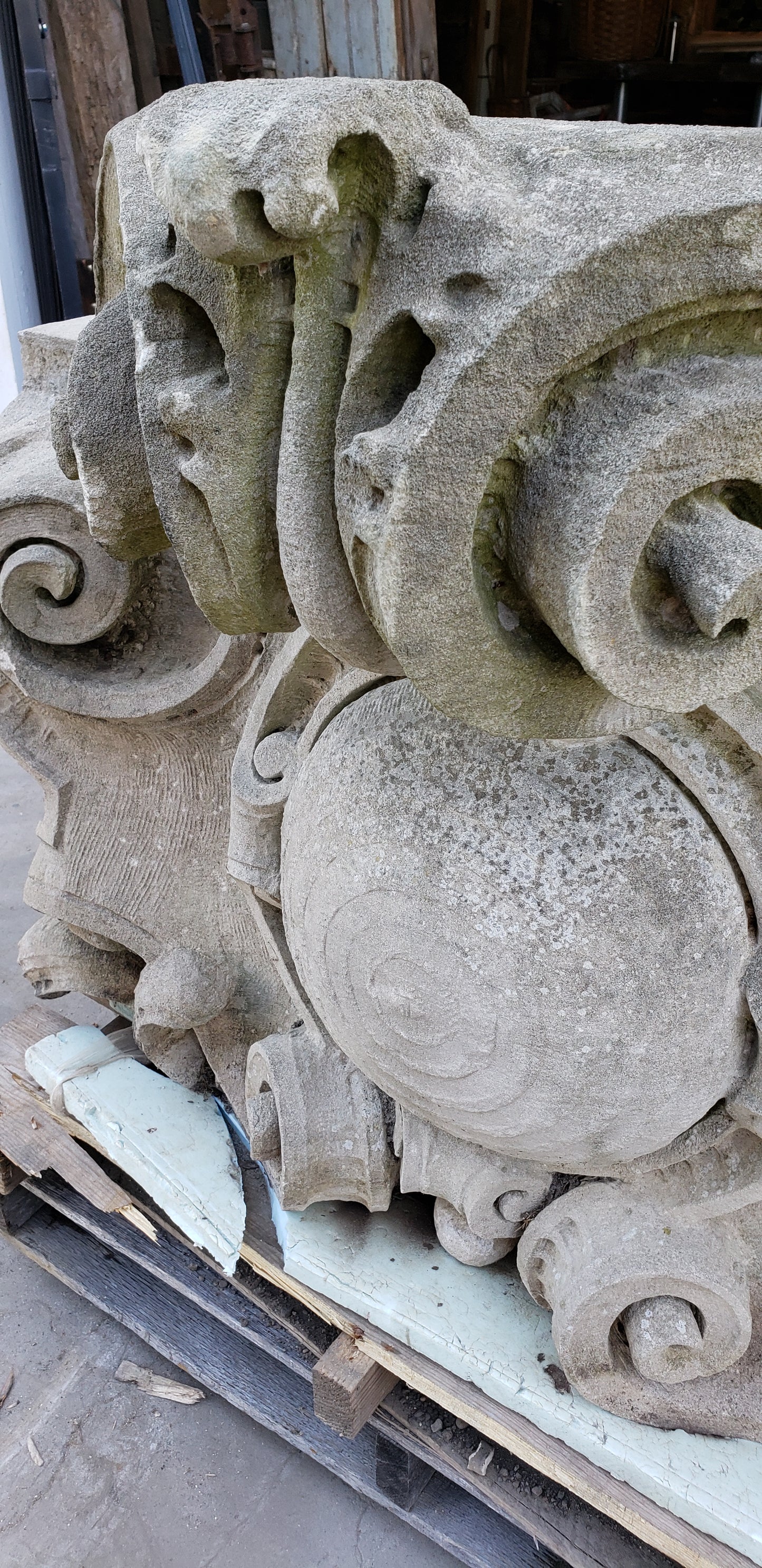 Pair of Limestone Pediments