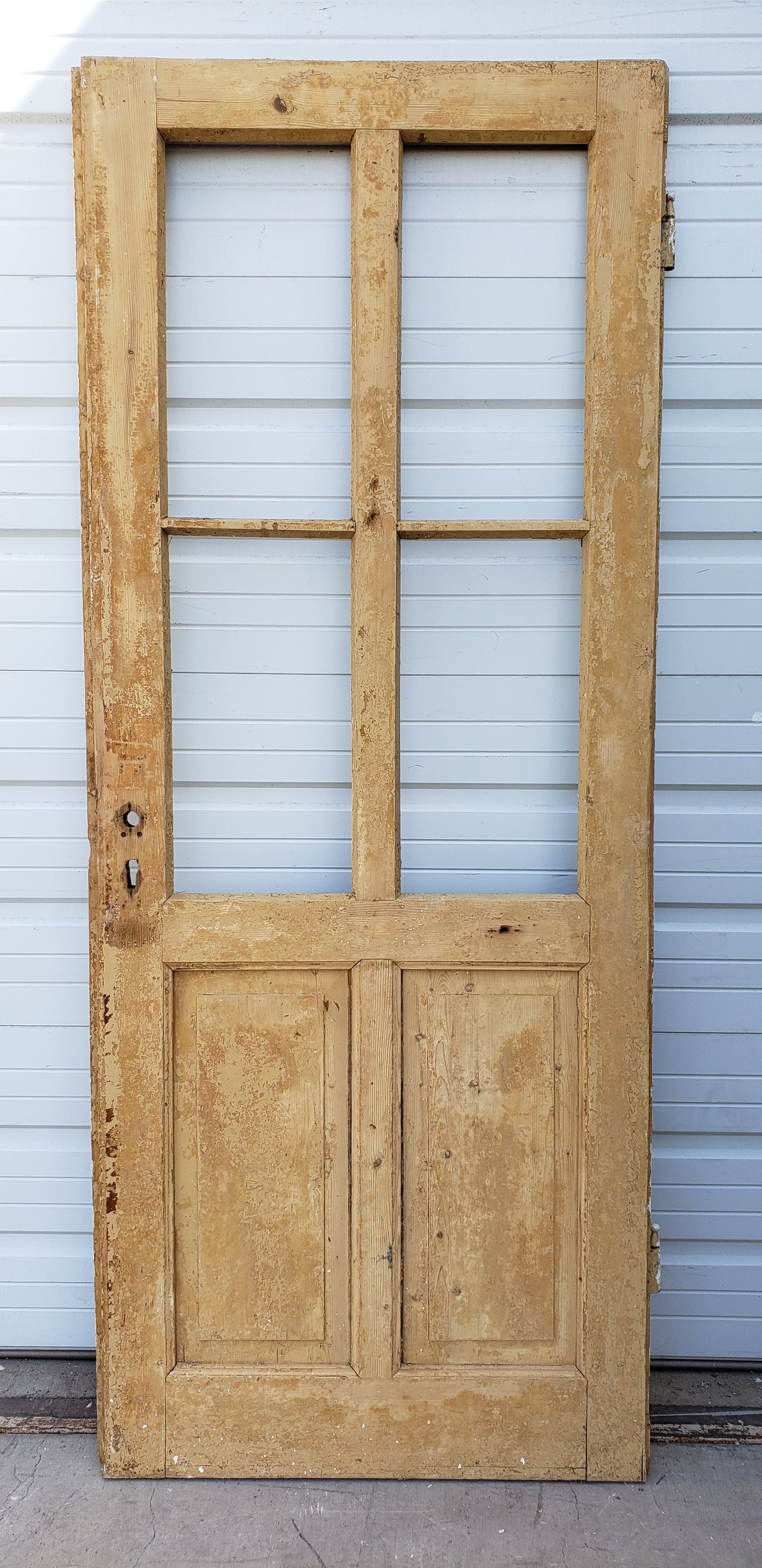 2 Panel 4 Lite Single Wood Antique Door