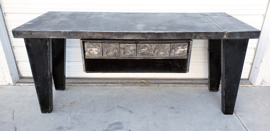 Industrial 6 Drawer Heavy Steel Island Work Table