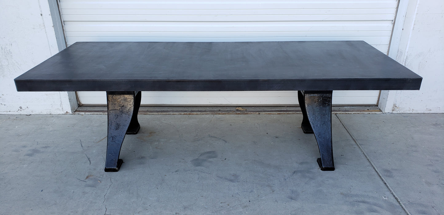8' Industrial Steel Dining Table