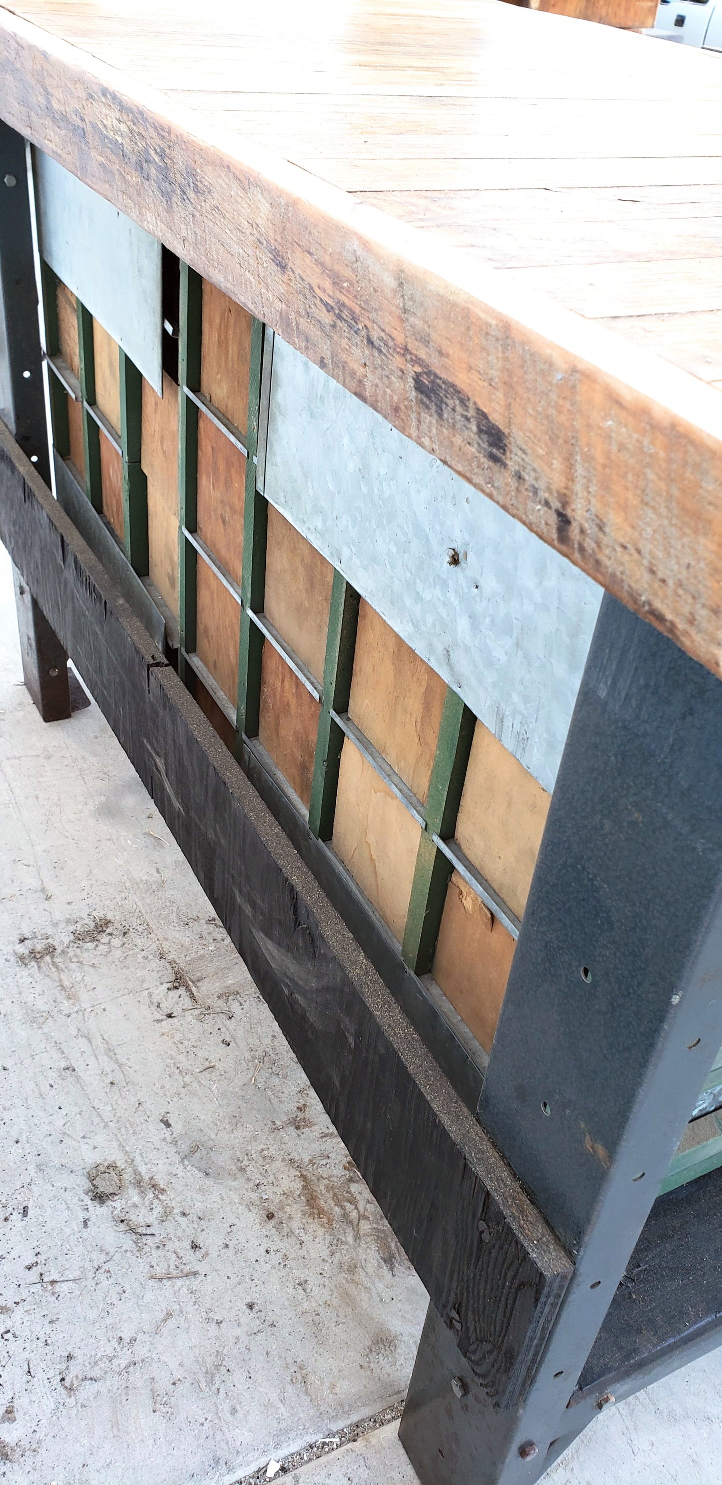 Industrial 28 Drawer Island Work Table