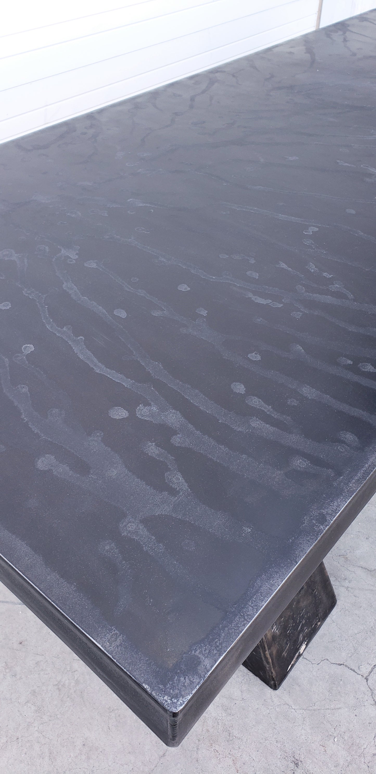 Steel Dining Table with Cast Iron Legs