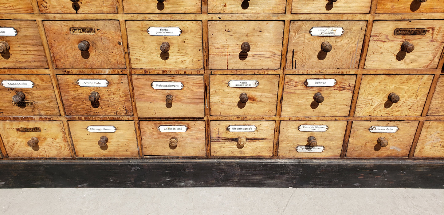 Antique Double Sided German Apothecary Counter