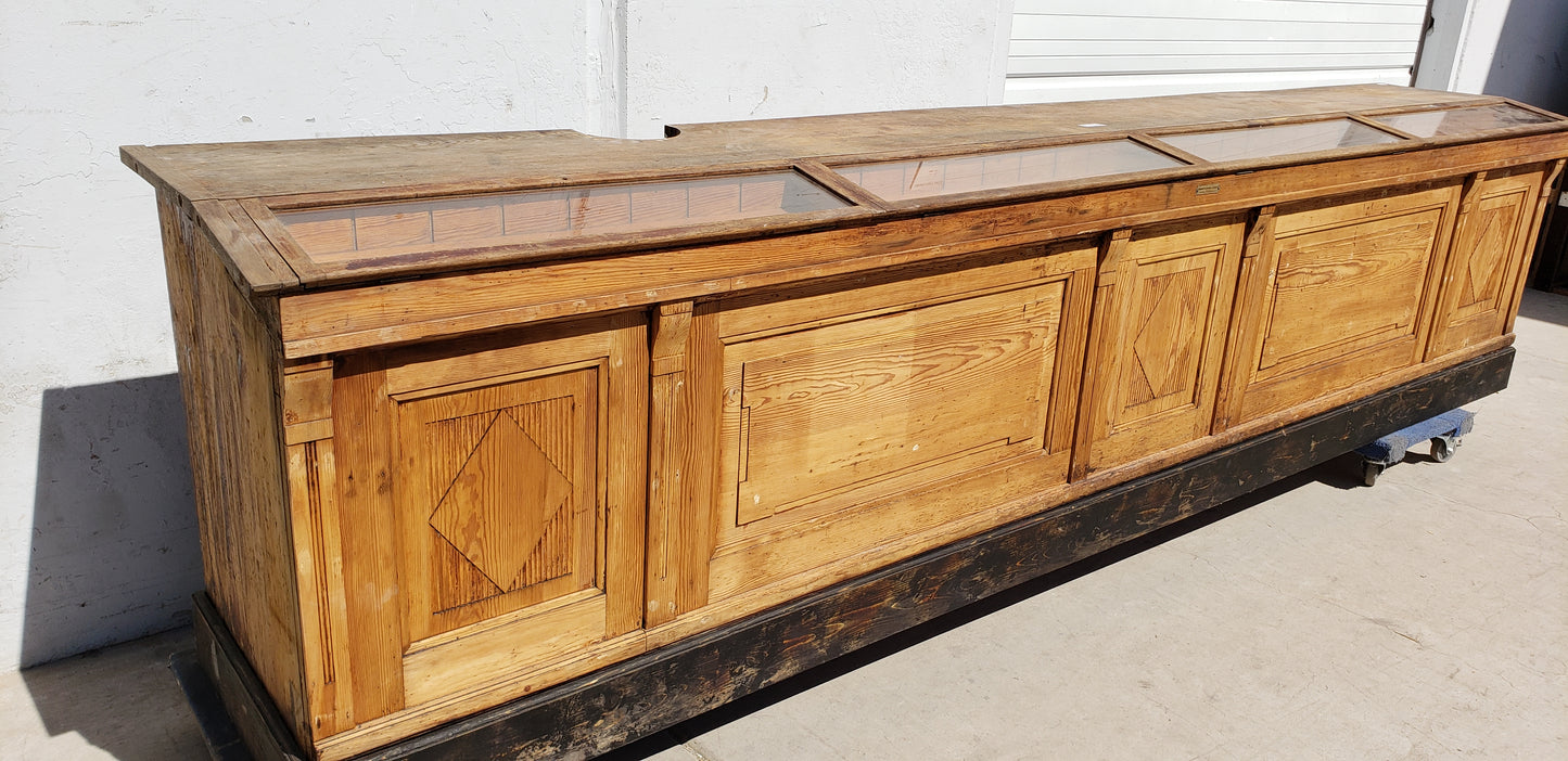 Antique Double Sided German Apothecary Counter