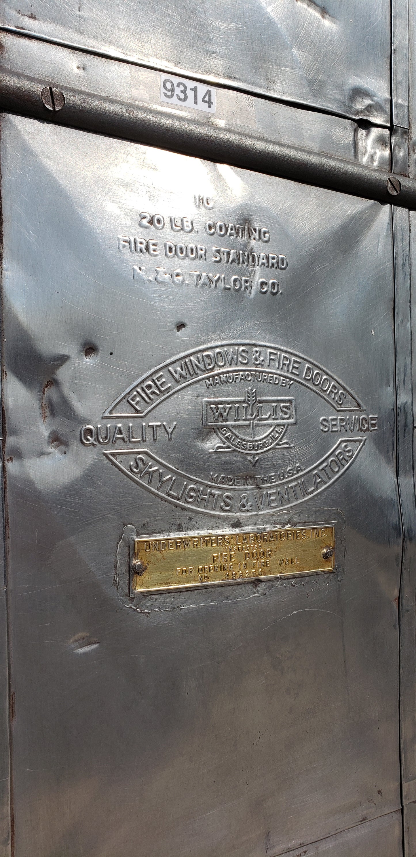 Metal Fire Single Door w/Angled Top