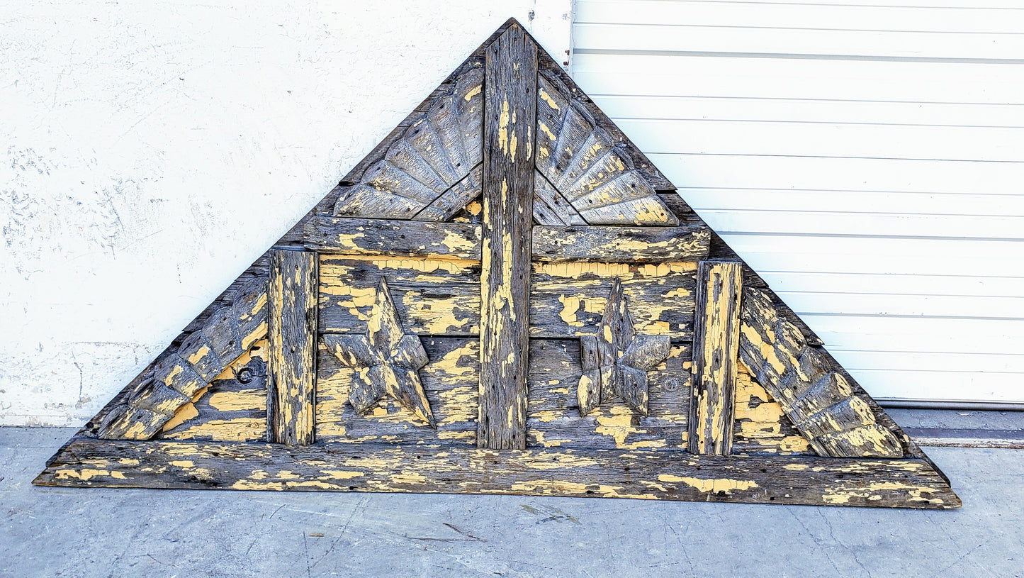 Chippy Yellow Architectural Pediment