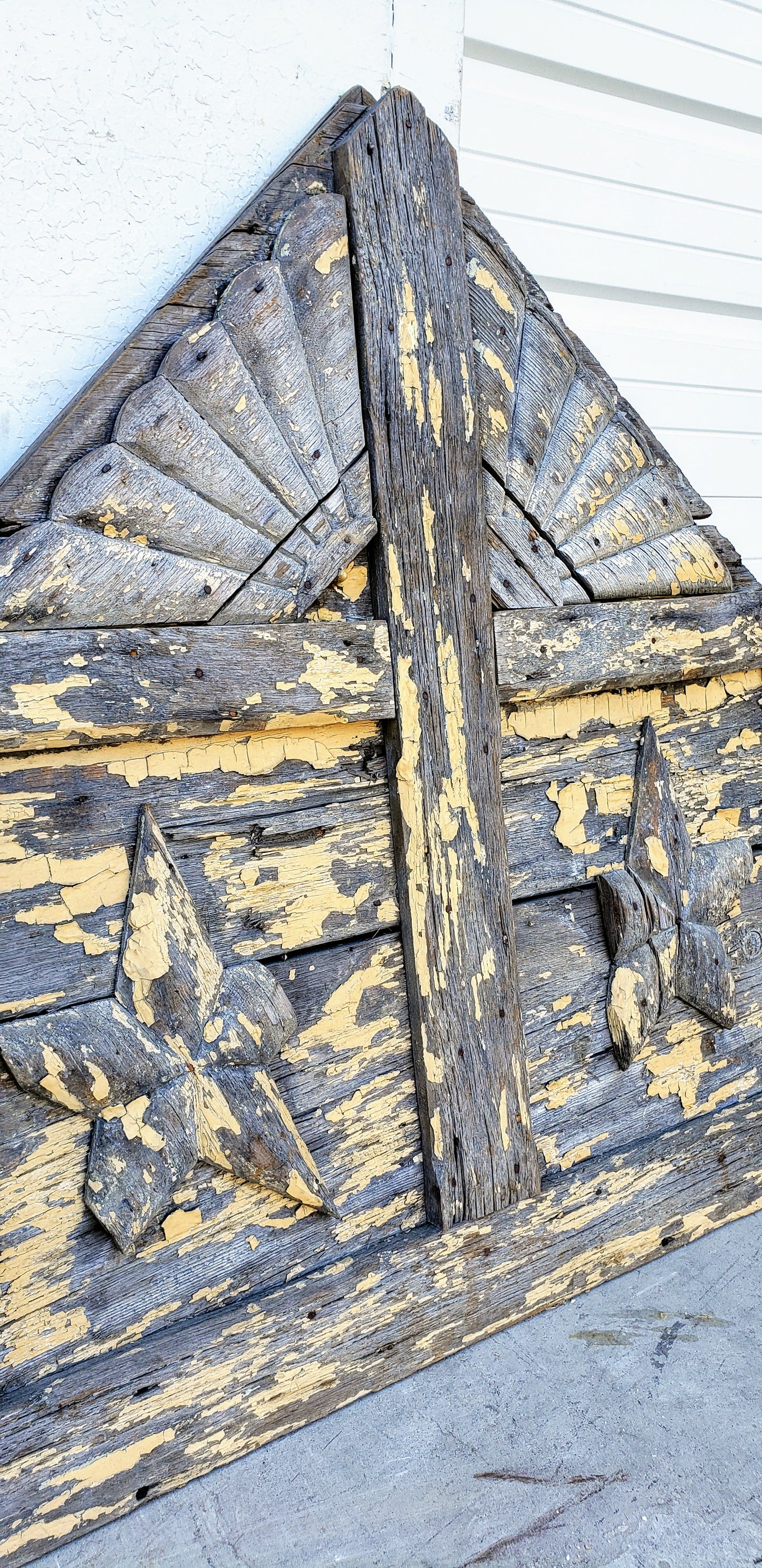 Chippy Yellow Architectural Pediment