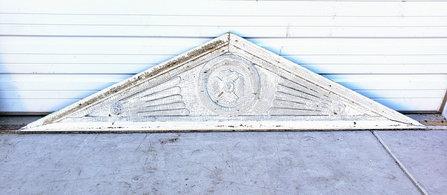 Chippy White Wood Architectural Pediment