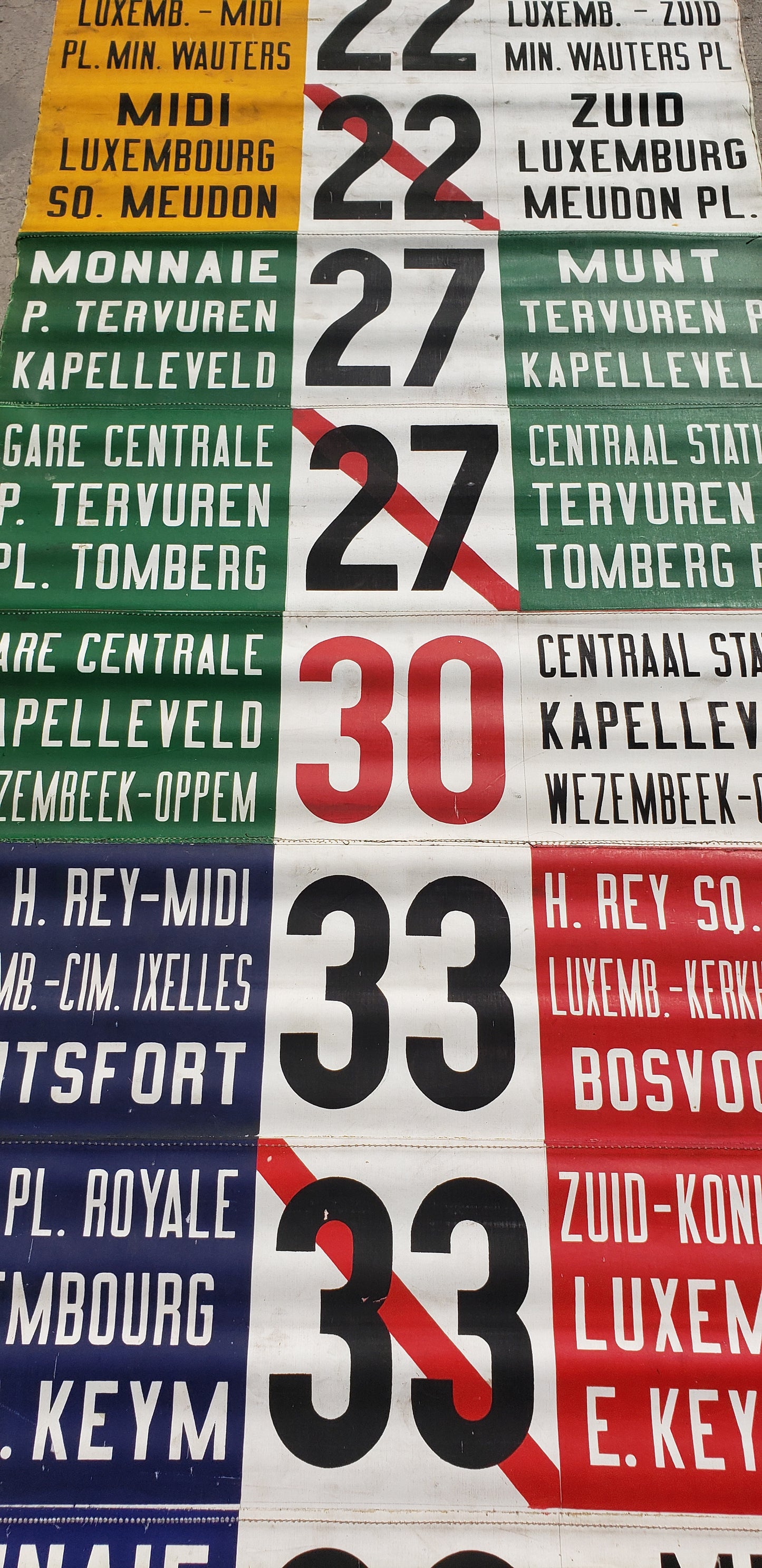 Vintage Dutch Bus Roll Sign