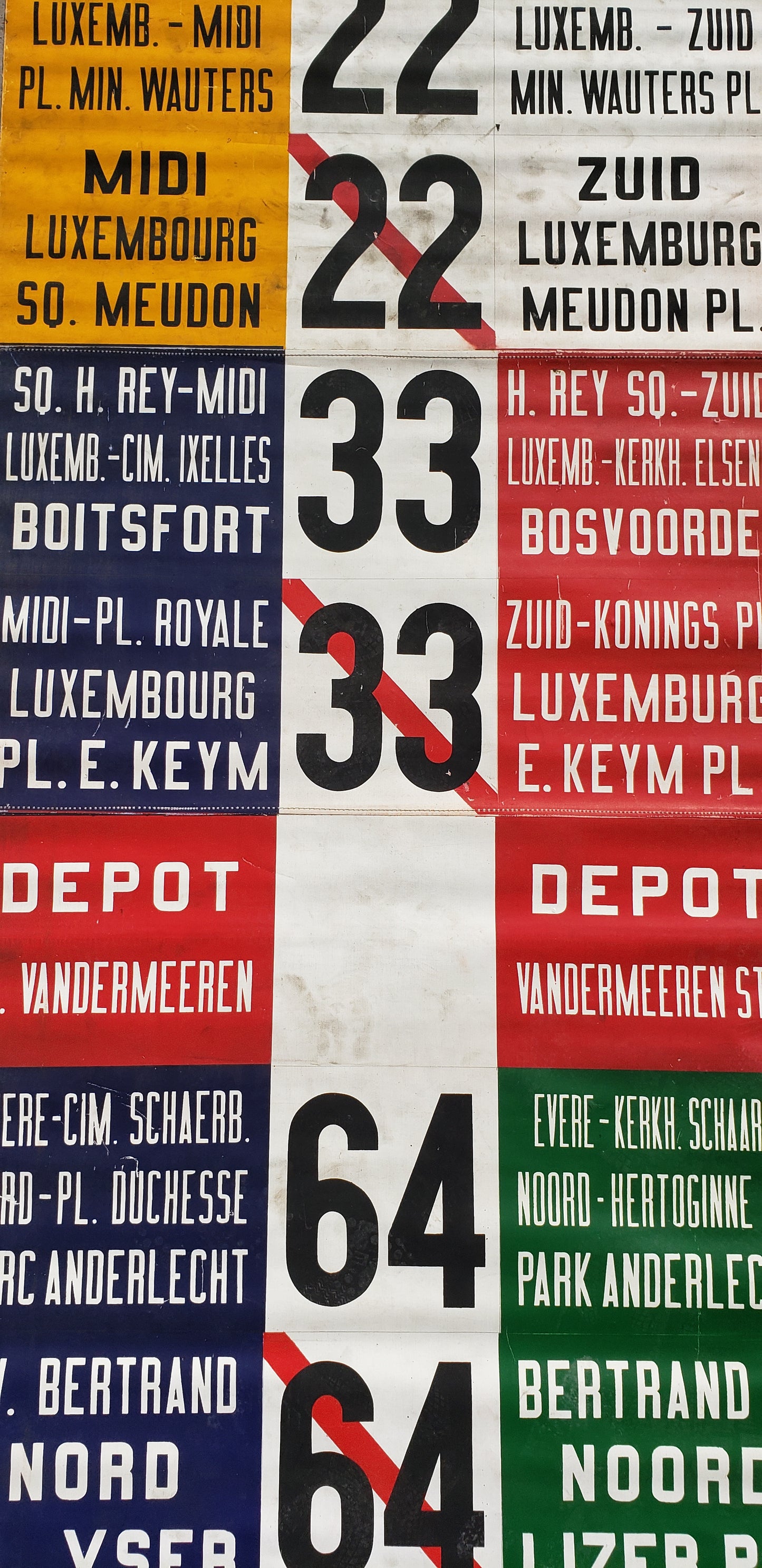 Vintage Dutch Bus Roll Sign
