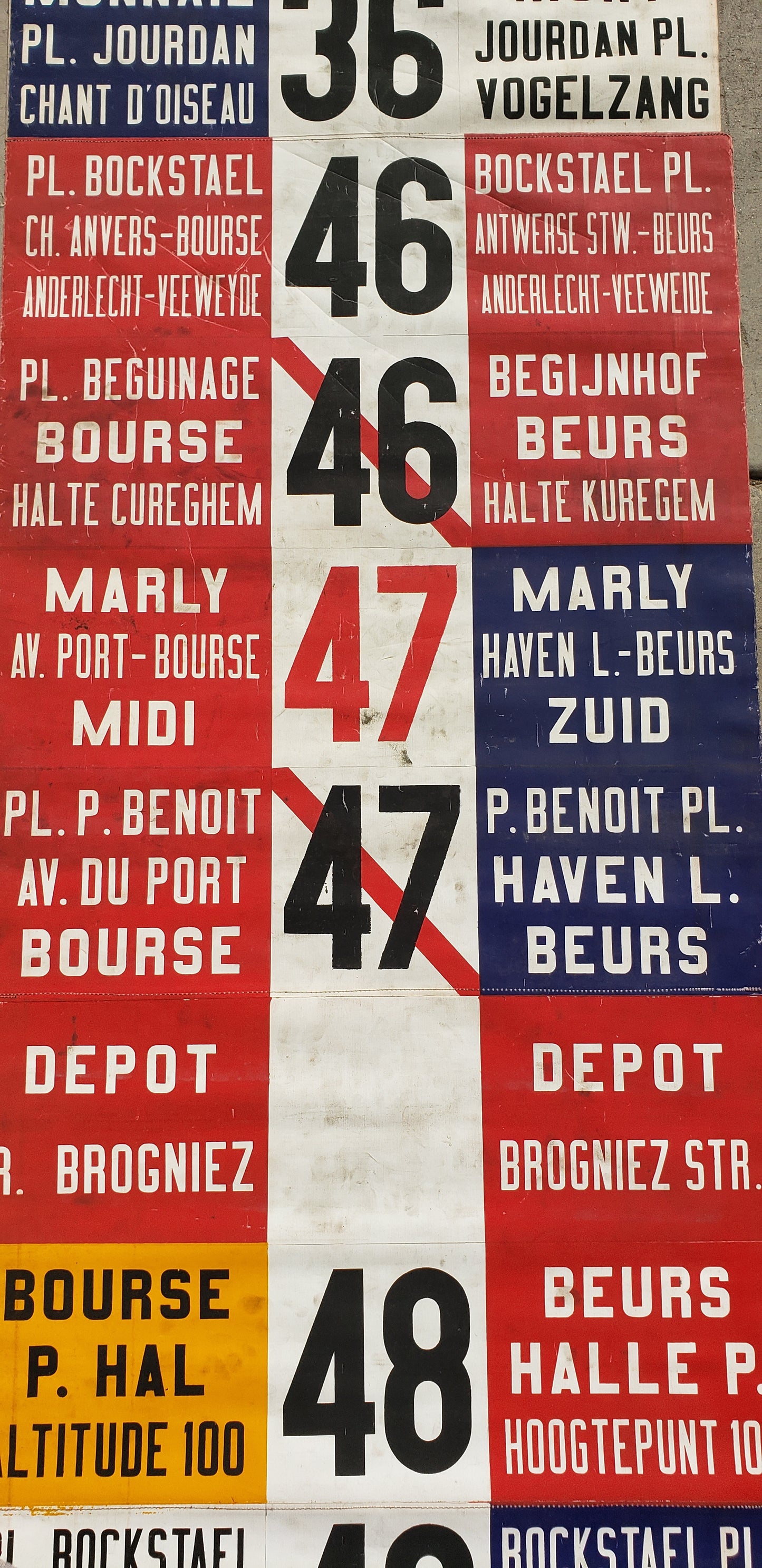 Vintage Dutch Bus Roll Sign