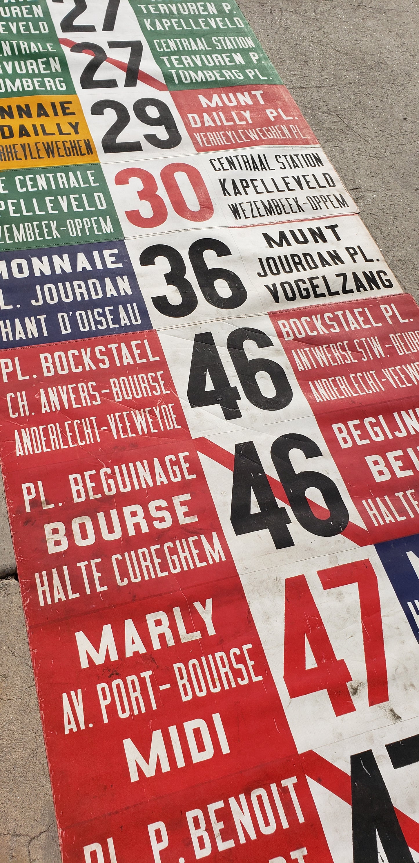 Vintage Dutch Bus Roll Sign