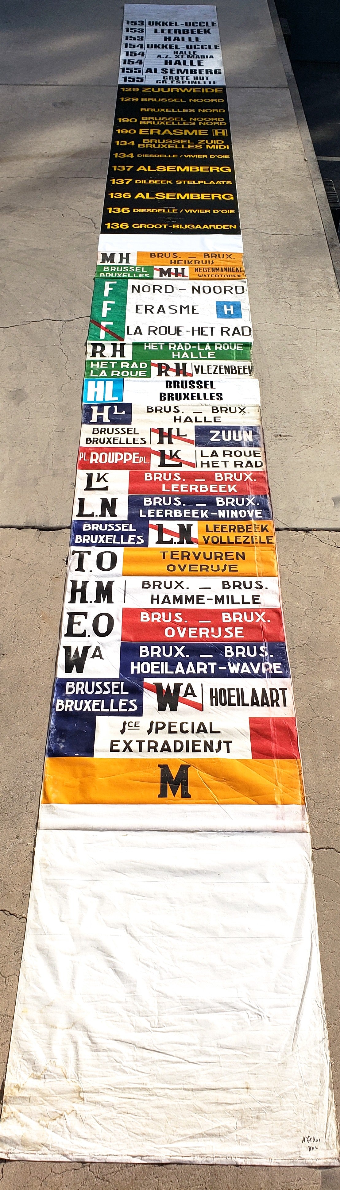 Vintage Dutch Bus Roll Sign