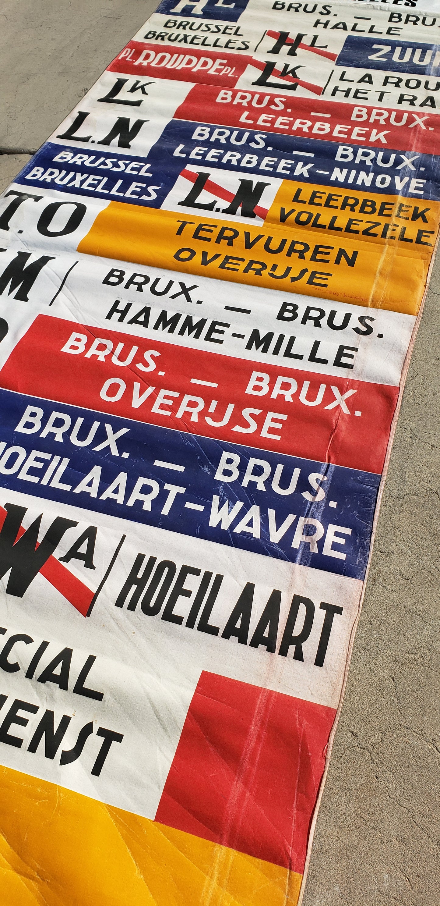 Vintage Dutch Bus Roll Sign
