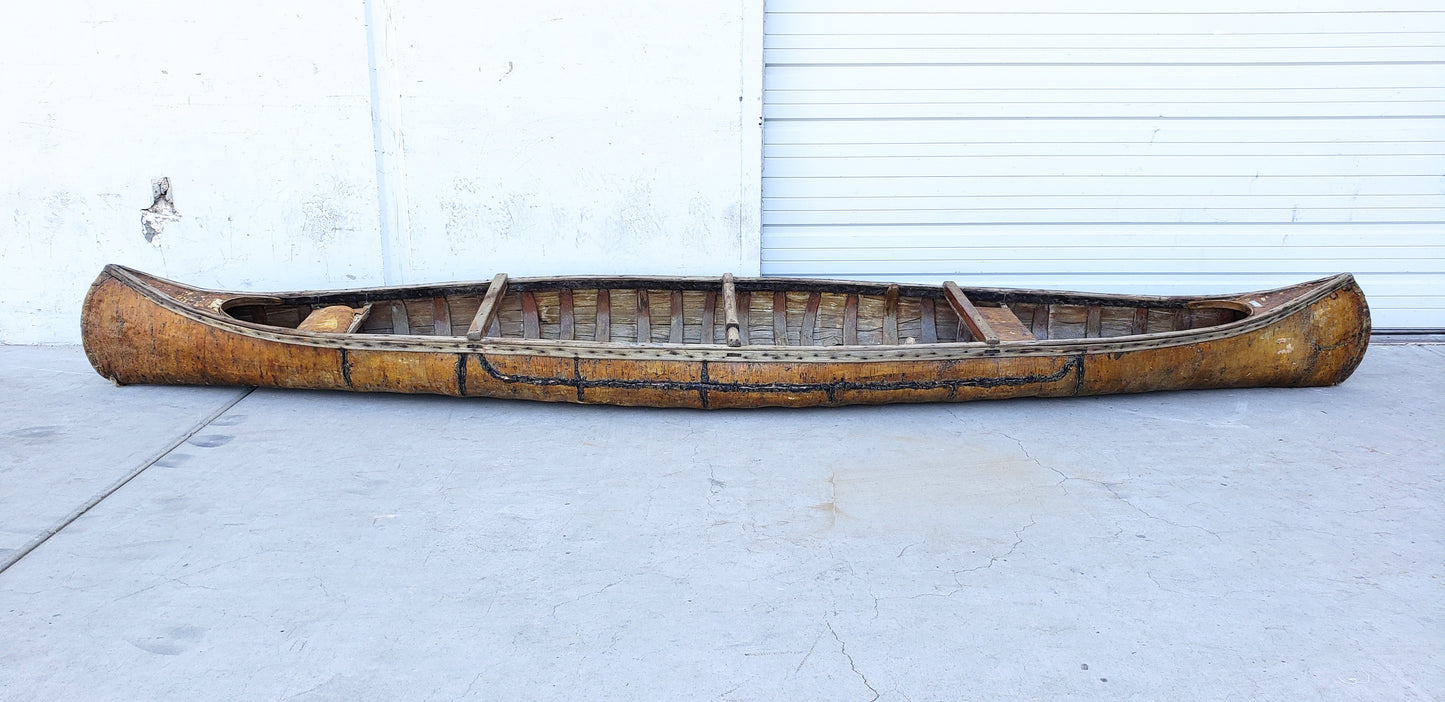 Repurposed Antique Birch Bark Canoe