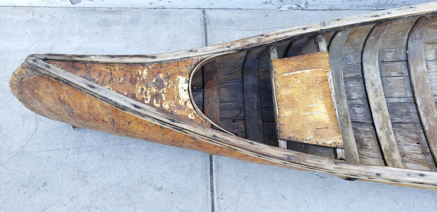 Repurposed Antique Birch Bark Canoe