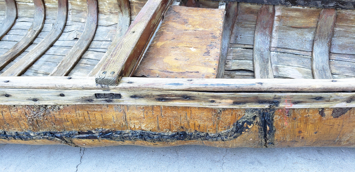 Repurposed Antique Birch Bark Canoe