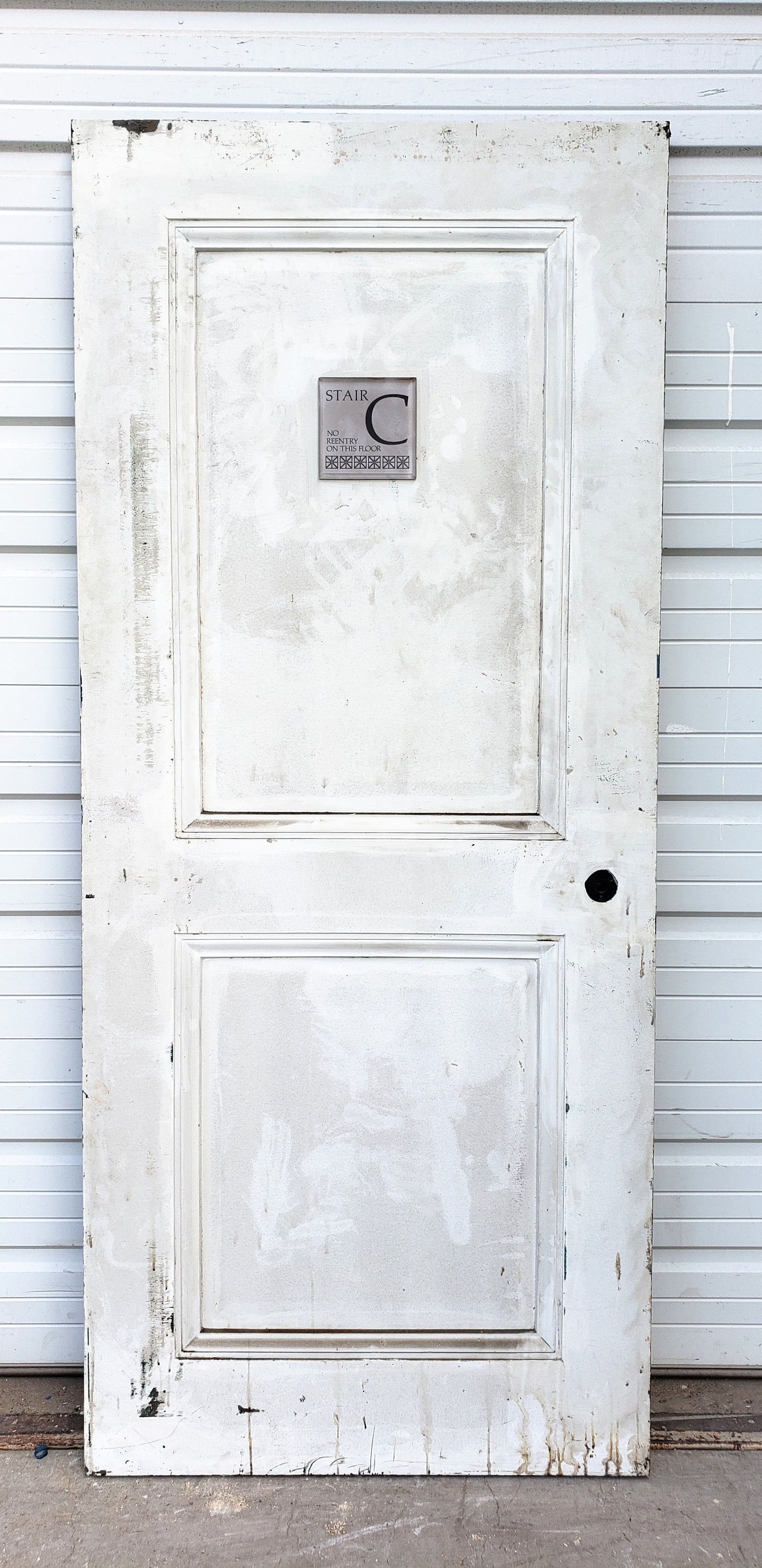 Reclaimed Single Metal 2 Panel Fire Door