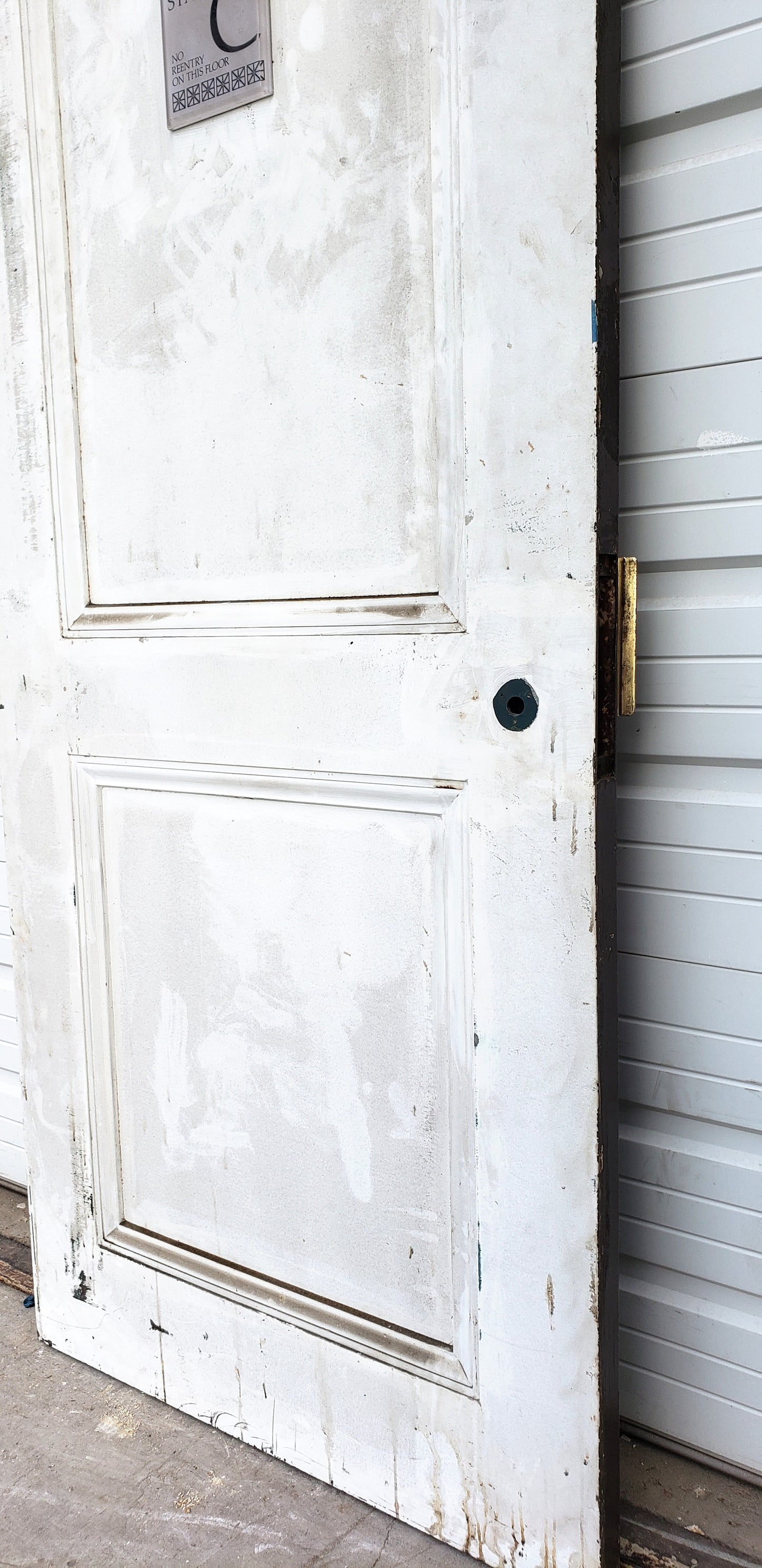 Reclaimed Single Metal 2 Panel Fire Door