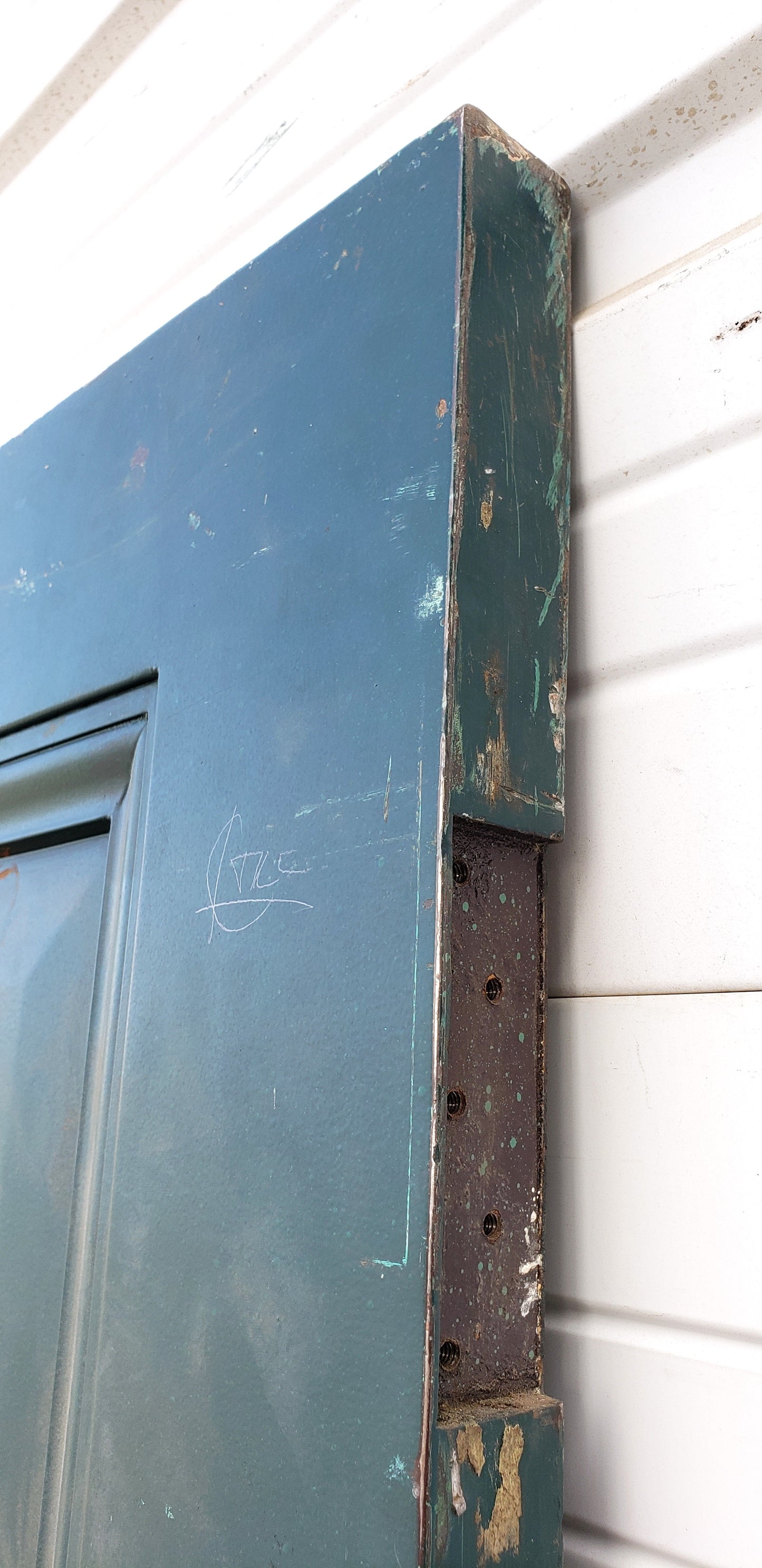 Reclaimed Single Metal 2 Panel Fire Door