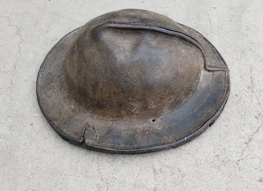 Antique Leather French Miner's Helmet