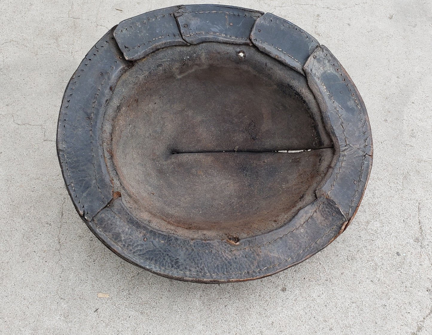 Antique Leather French Miner's Helmet