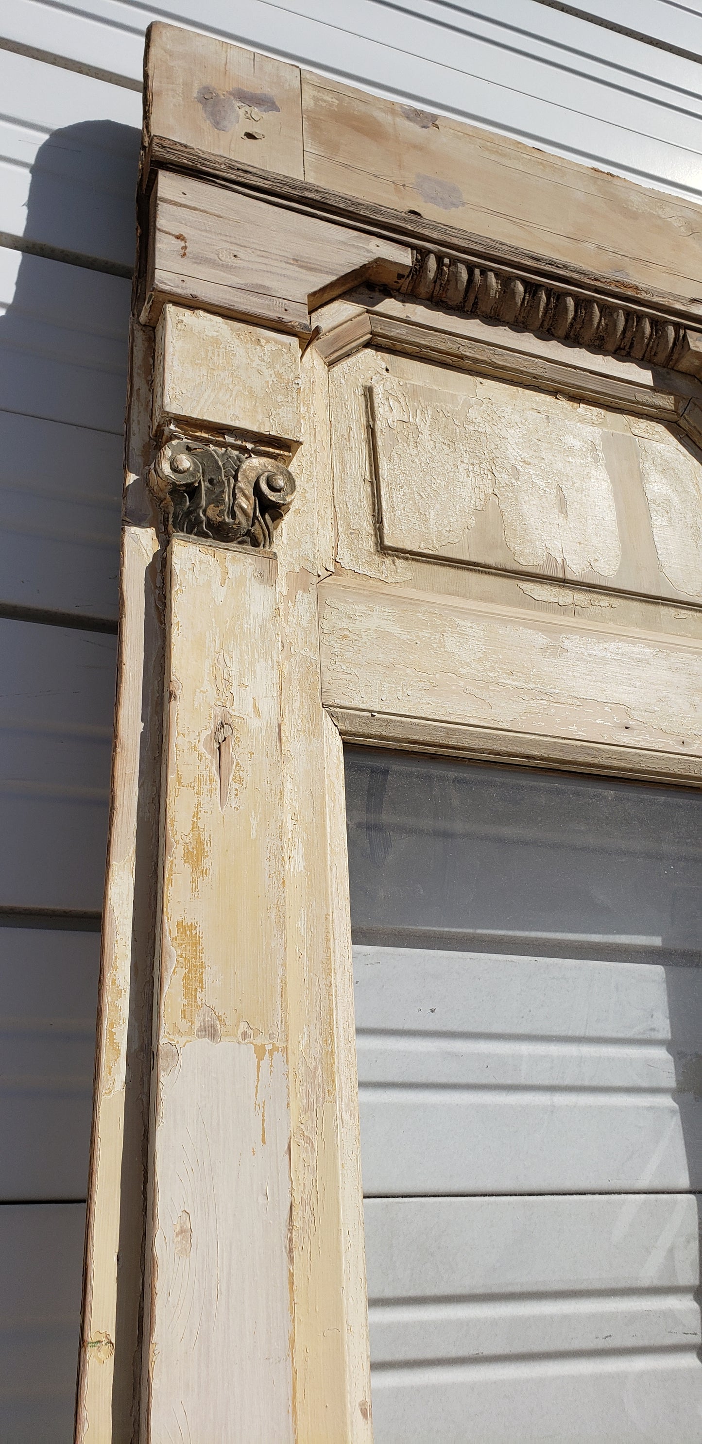 Rectangle Bleached Wood Window Panel with 3 Single Lites