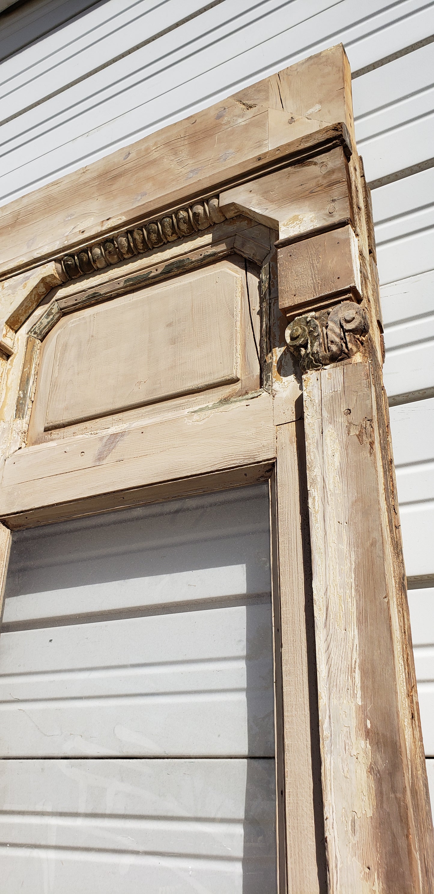 Rectangle Bleached Wood Window Panel with 3 Single Lites