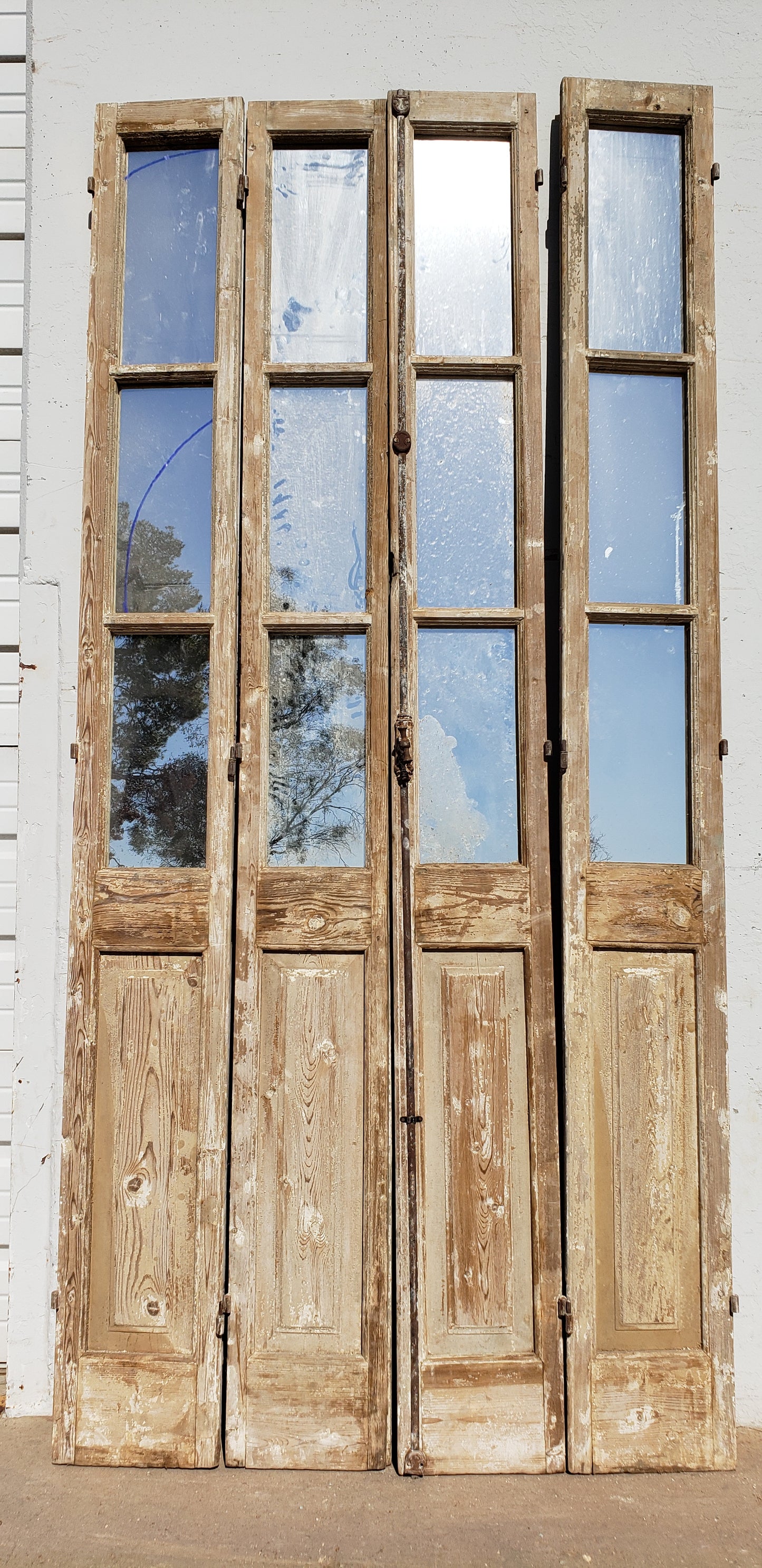 Set of 4 Small Mirrored French Antique Doors