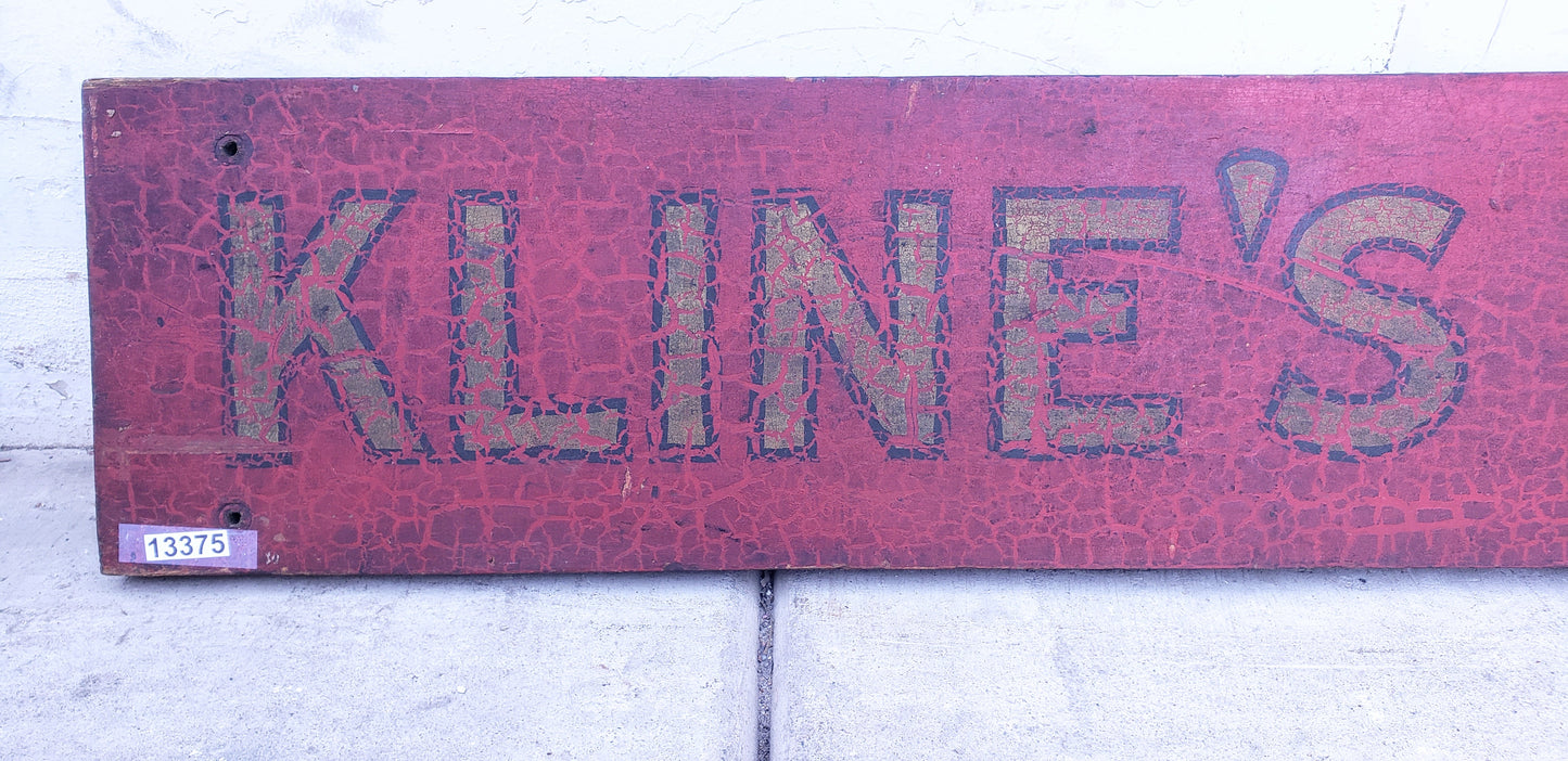 Old Wood Painted Glass Works Sign