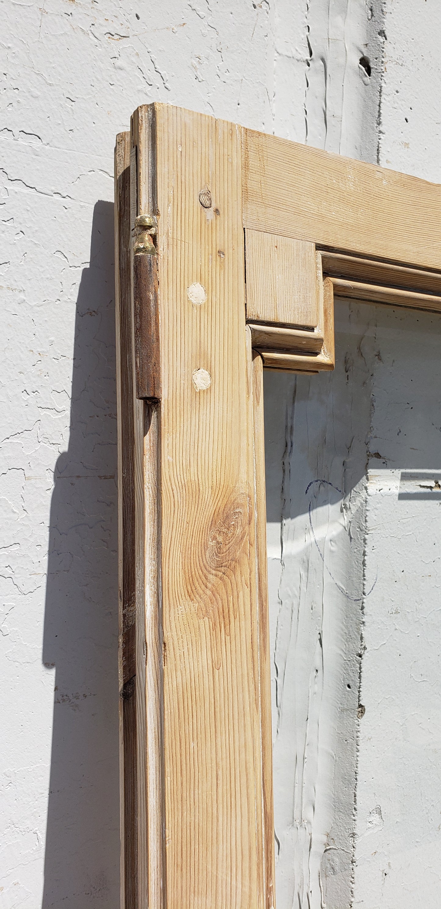 Pair of Antique Rectangle Natural Wood Windows