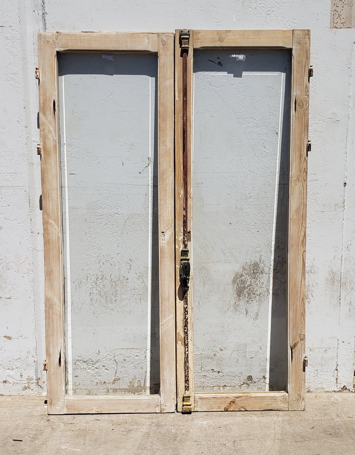 Pair of Rectangle Antique Washed Wood Windows