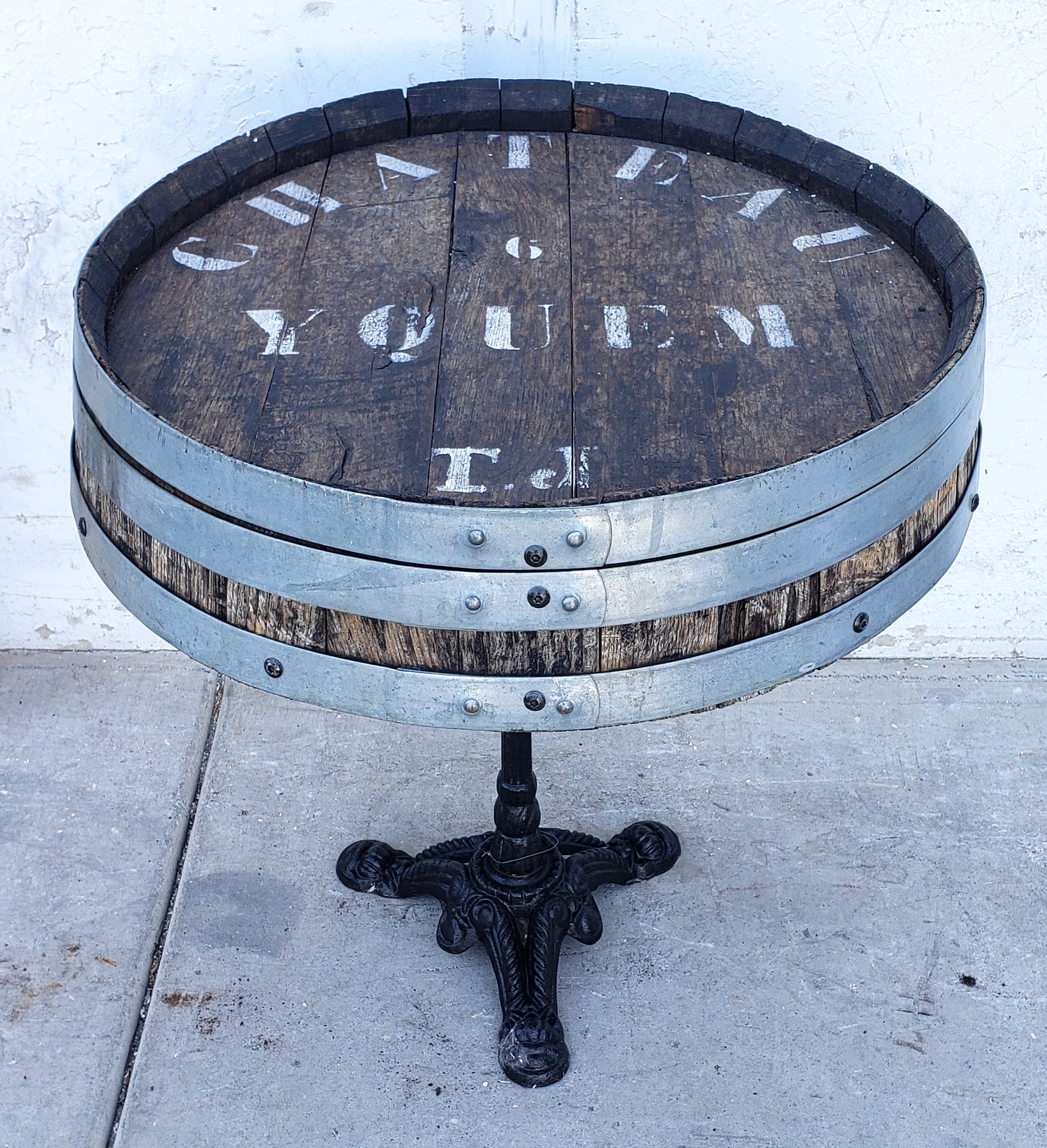 Wine Barrel Front Bistro Table