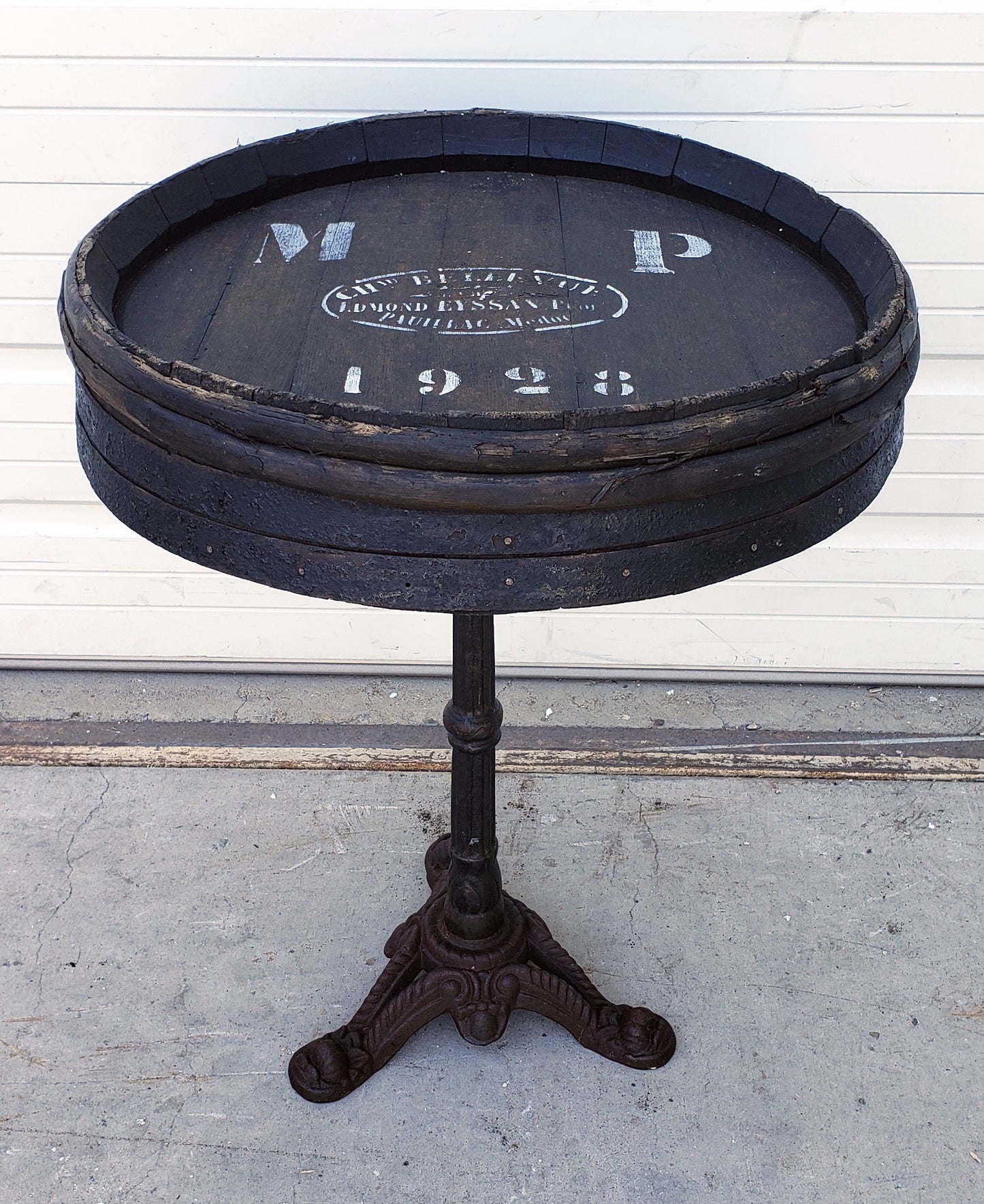 Wine Barrel Front Bistro Table