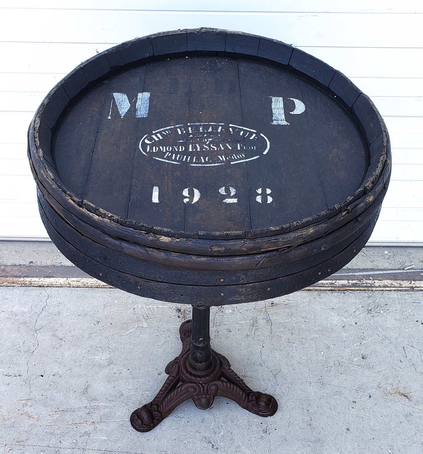 Wine Barrel Front Bistro Table