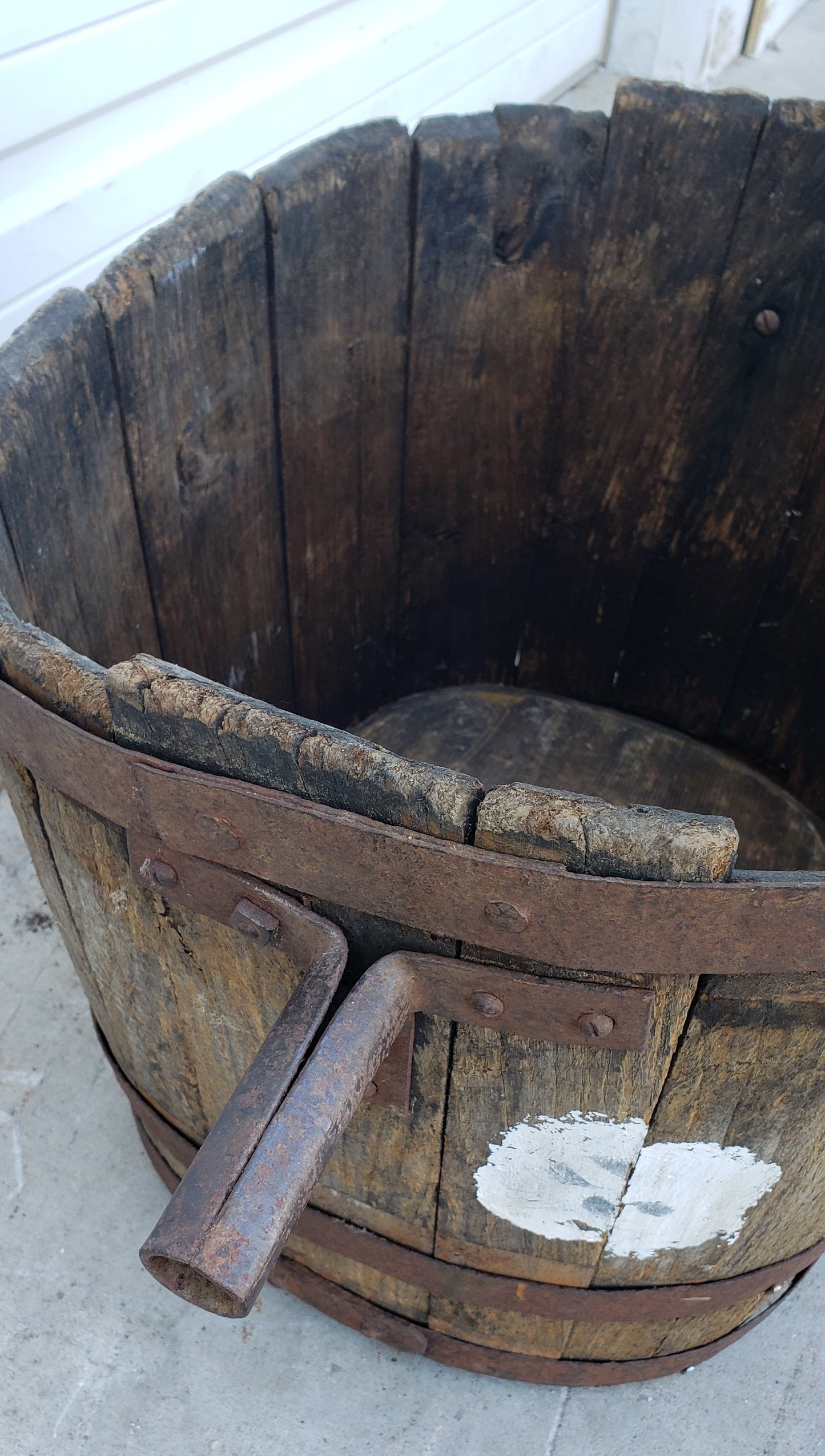 Antique Grape Harvesting Bucket