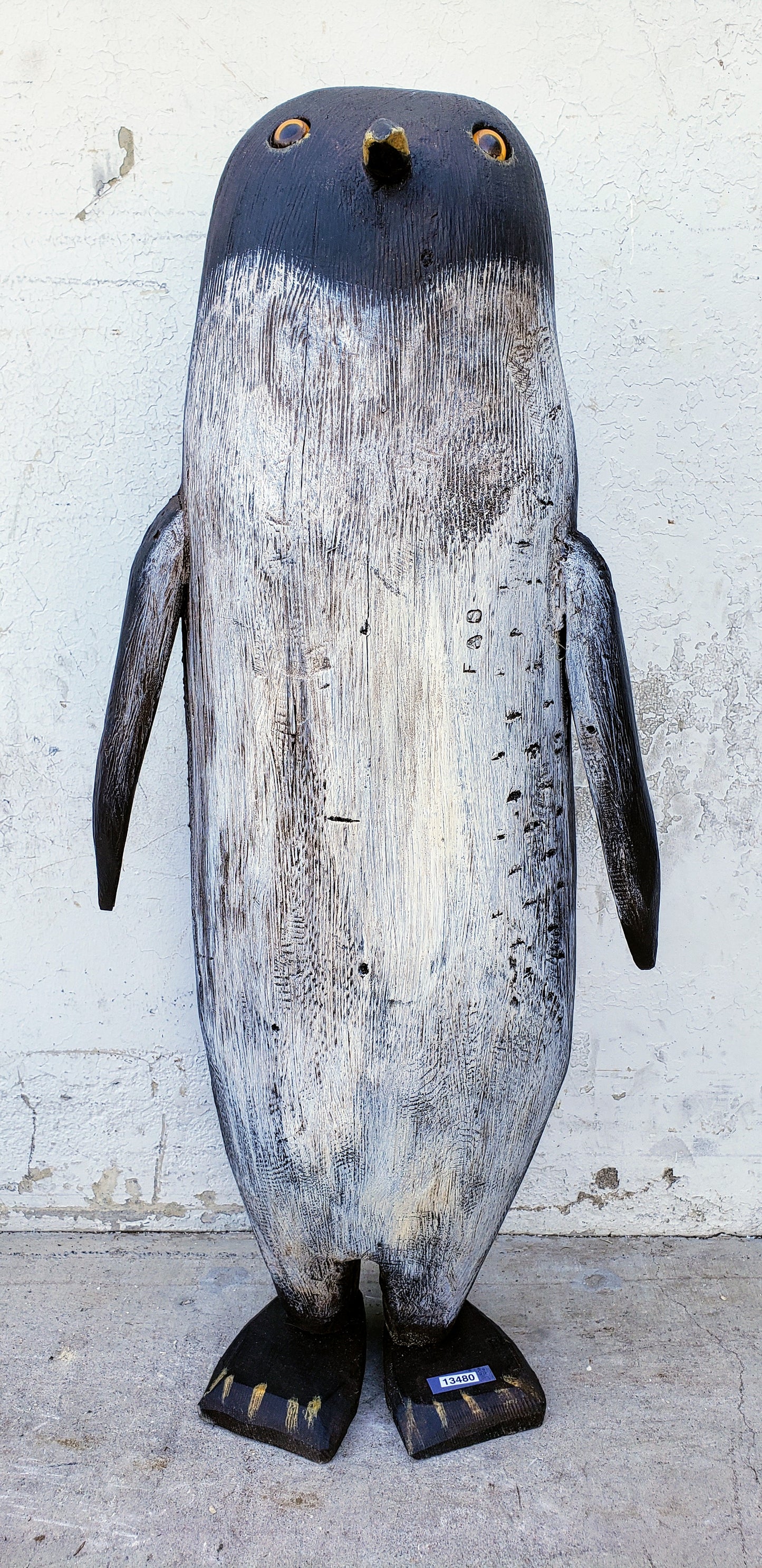 Folk Art Penguin Figure