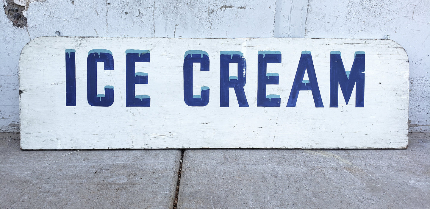 Wooden Ice Cream Sign