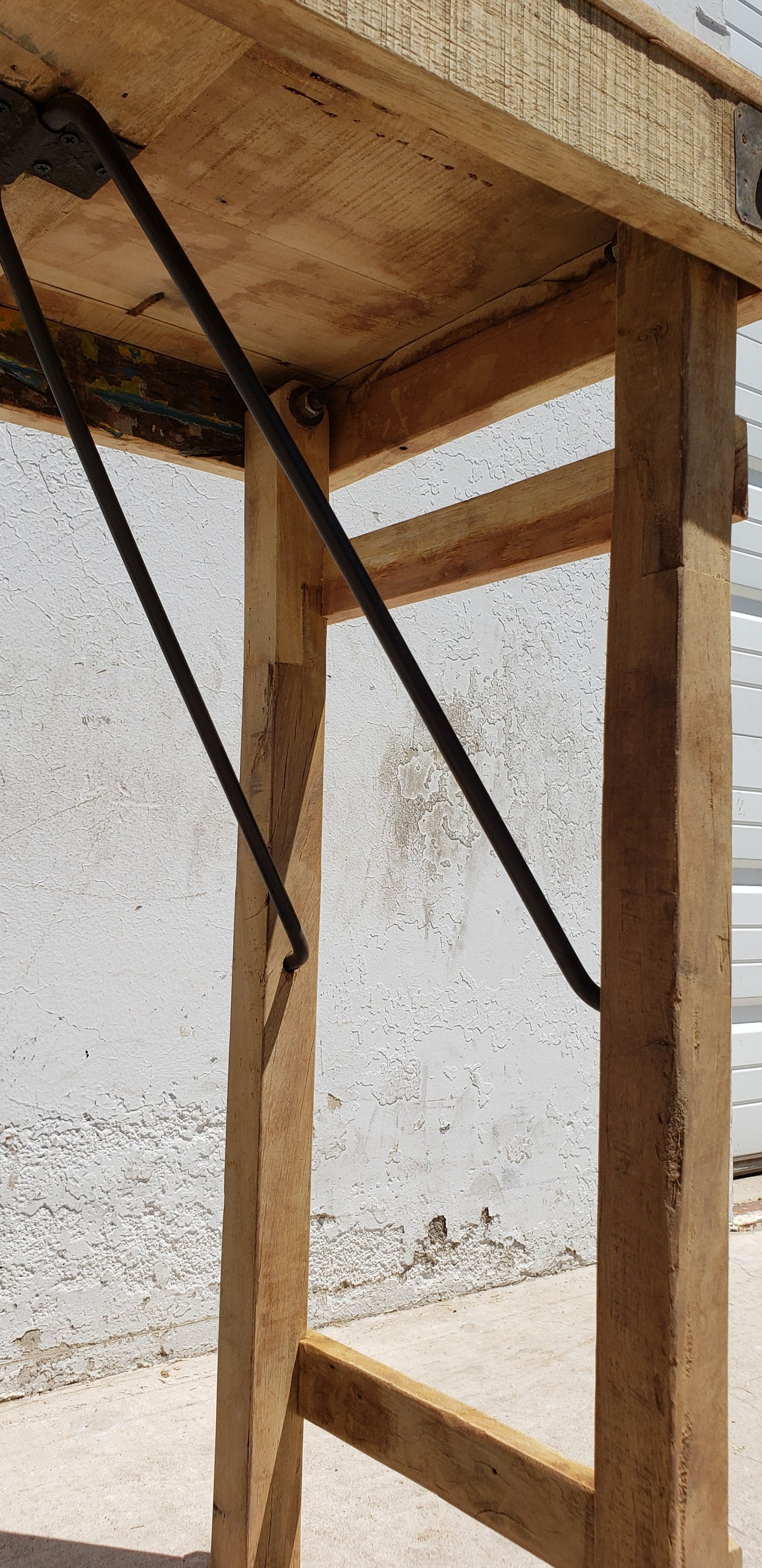 Stripped Wood Folding Table