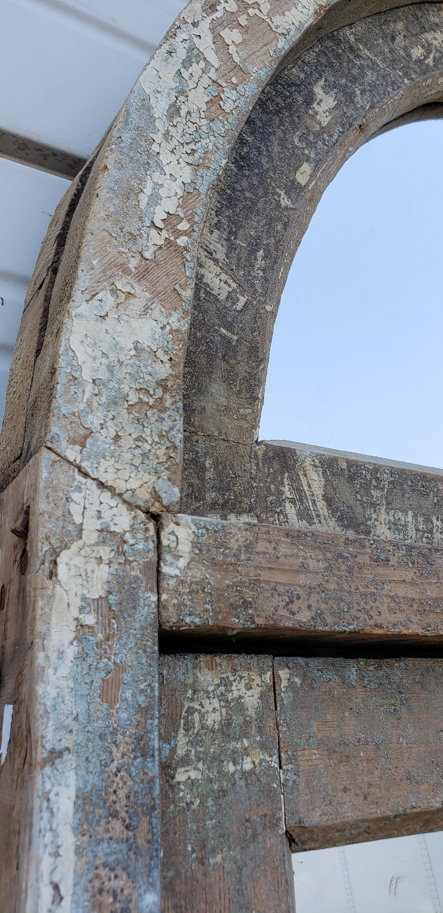 Arched Gothic 4-Pane Mirror with Transom