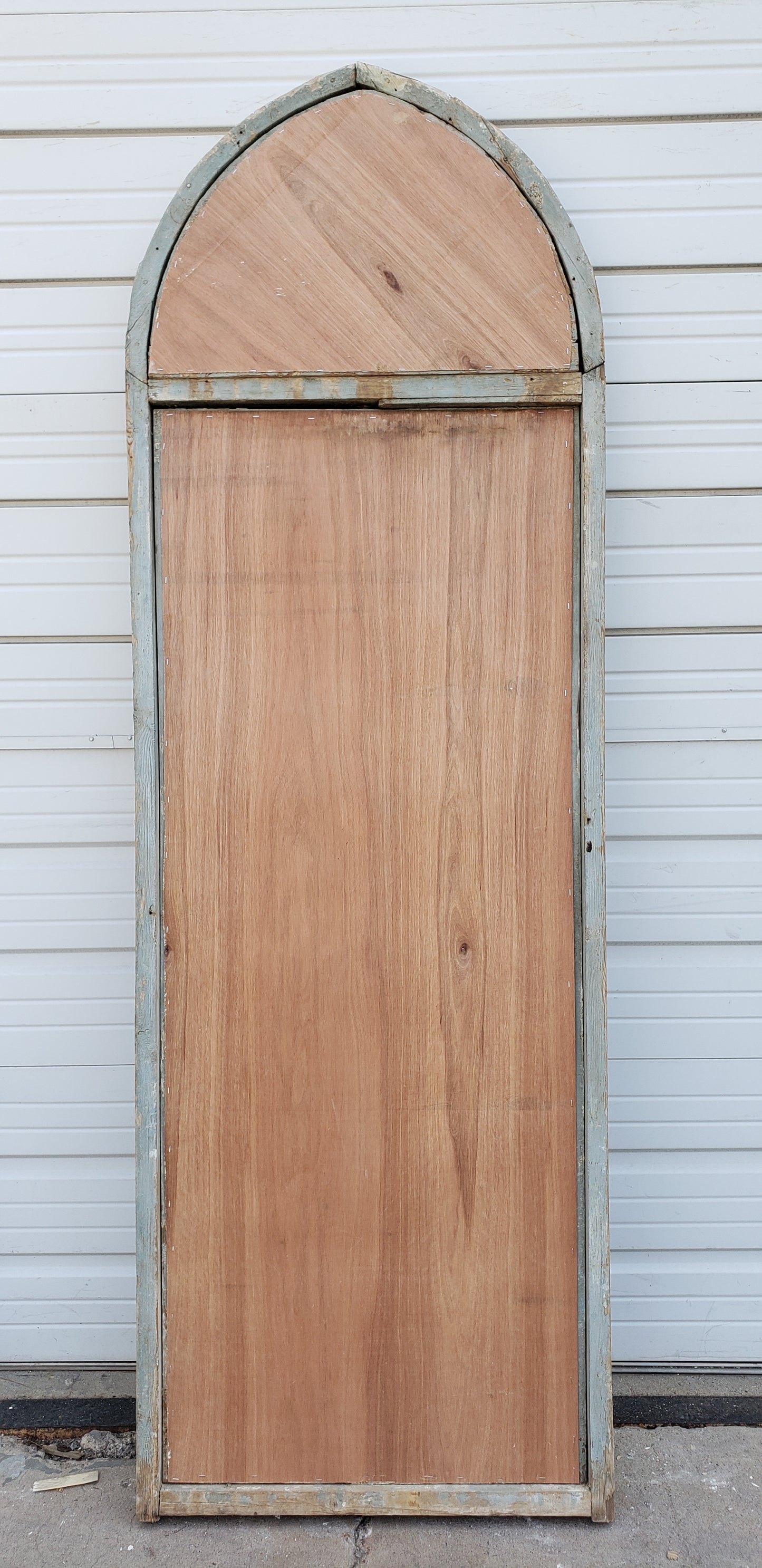 Arched Gothic 4-Pane Mirror with Transom