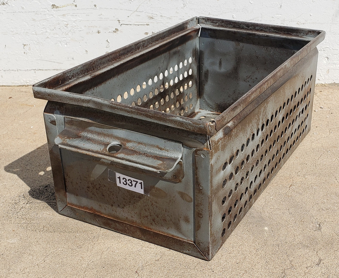 Buffed Perforated Metal Crate