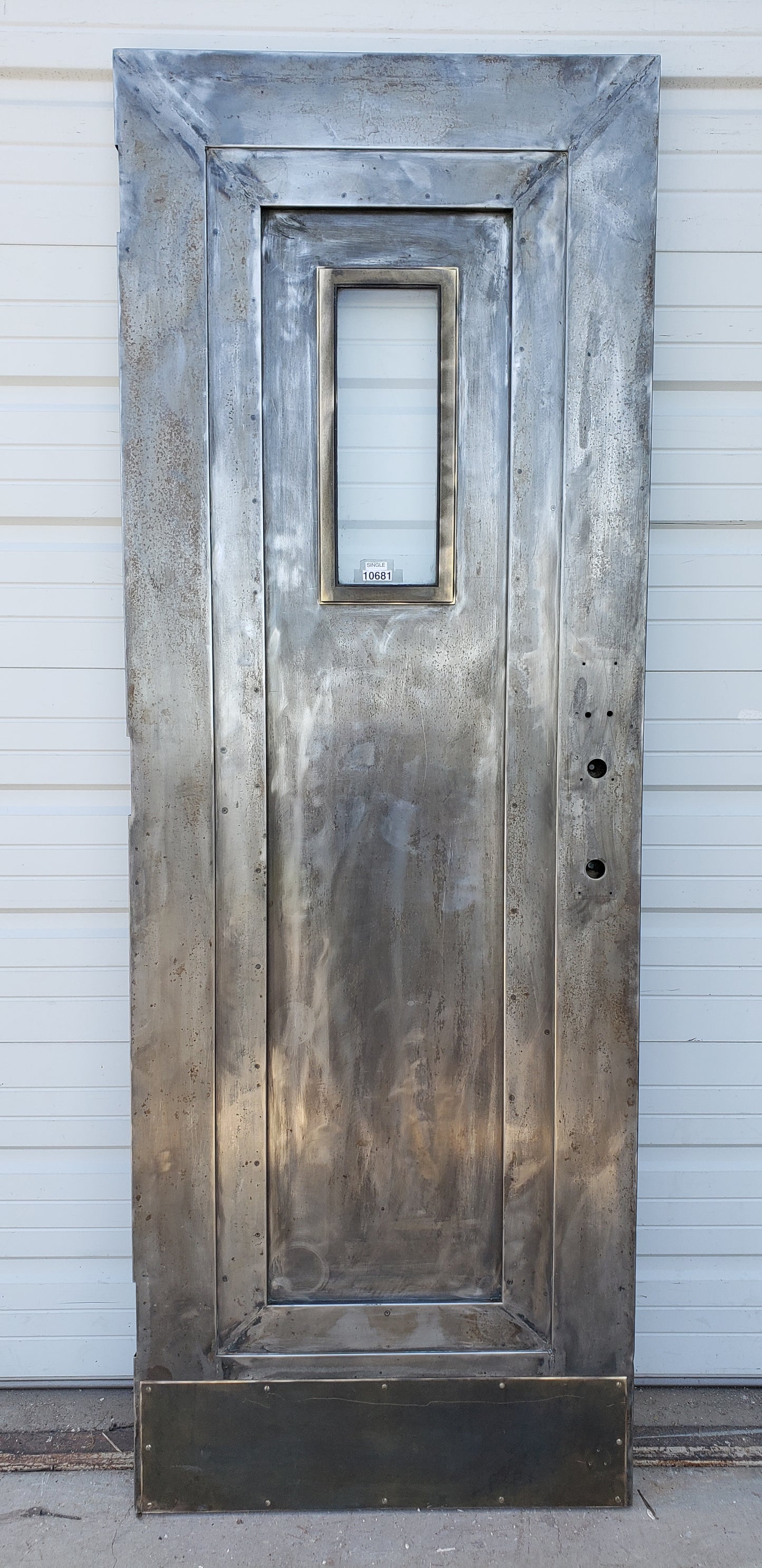 Stripped 3 Panel Single Metal Fire Door