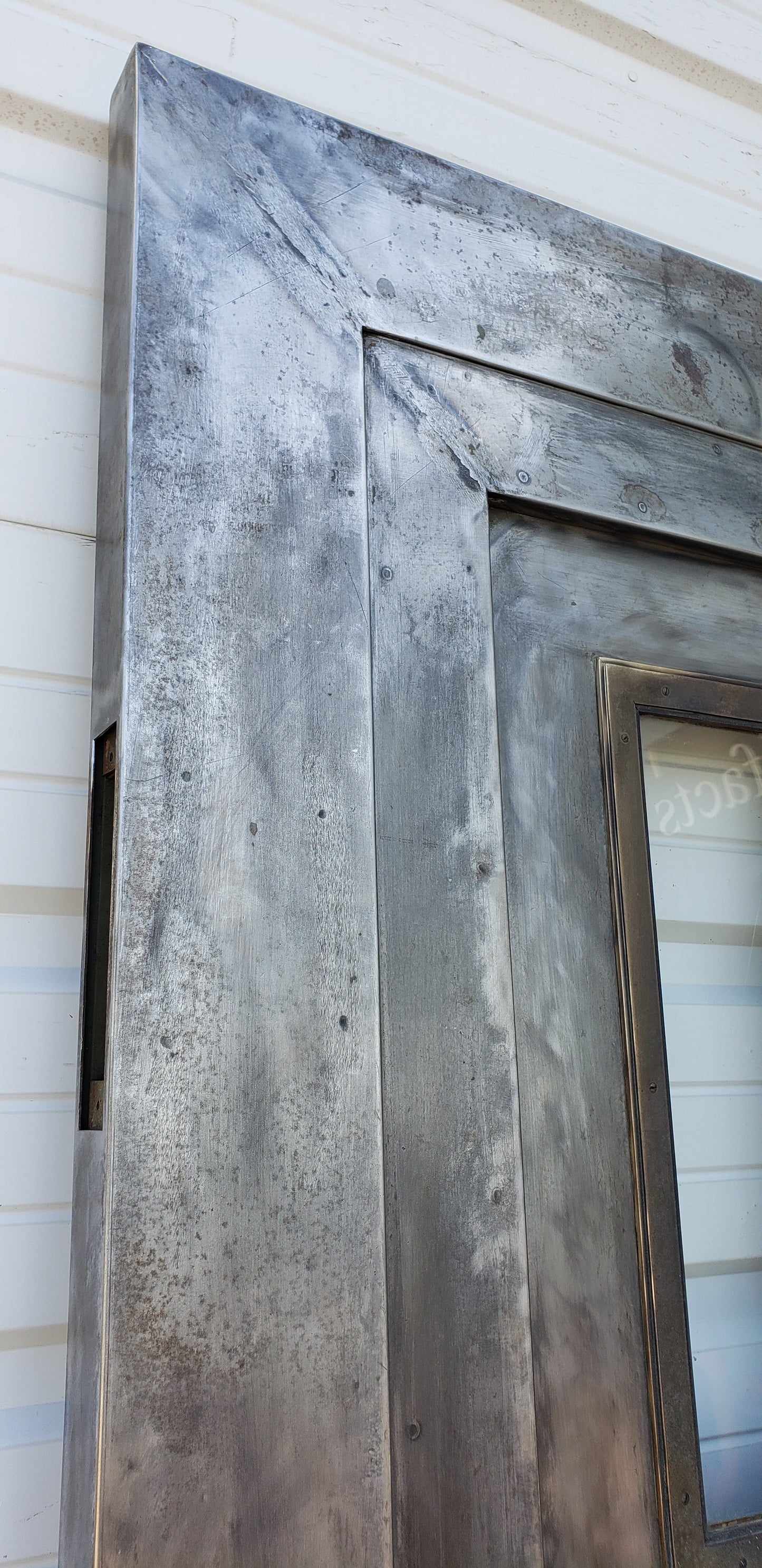 Stripped 3 Panel Single Metal Fire Door