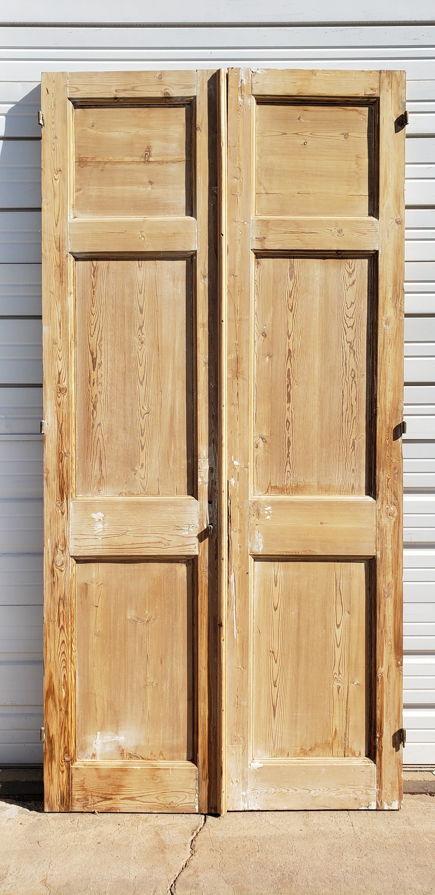 Pair of Antique Wood 3 Panel Doors