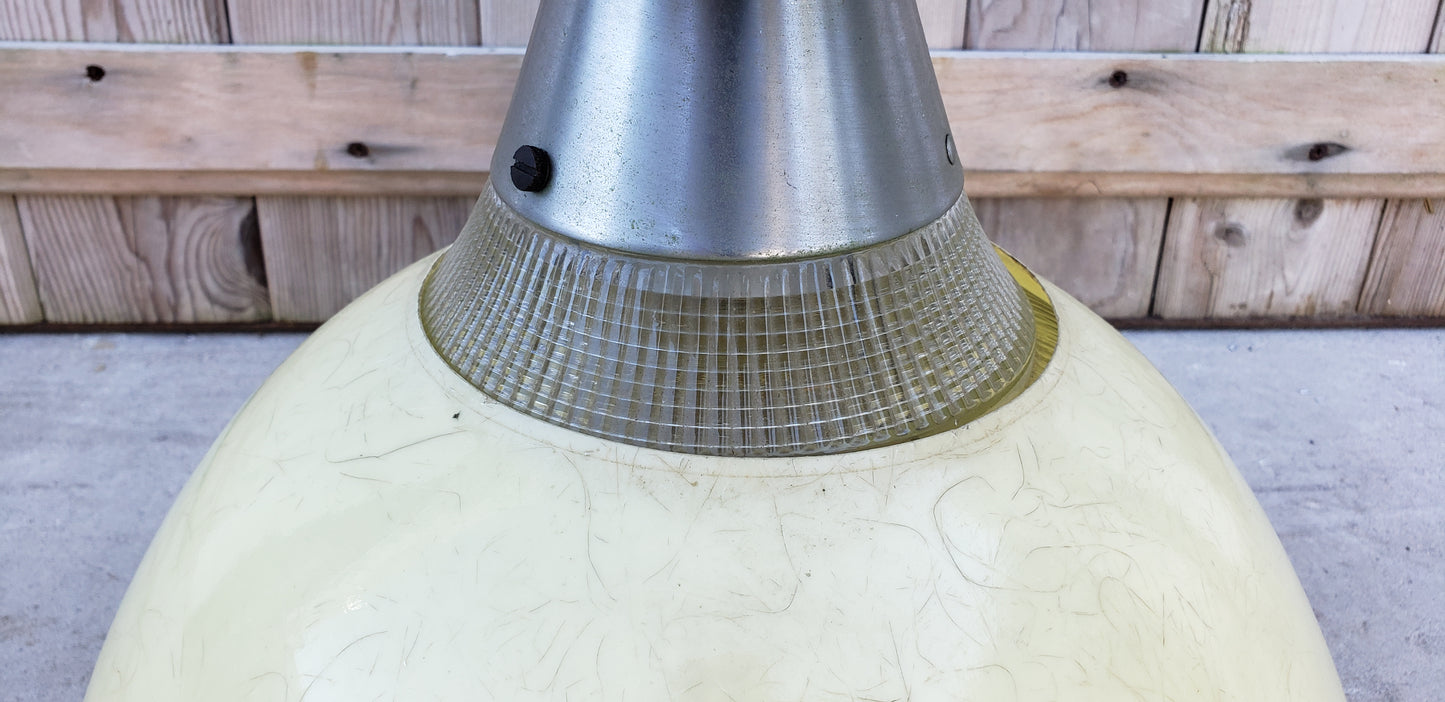 Factory Light with Removable Yellow Fiberglass Cover