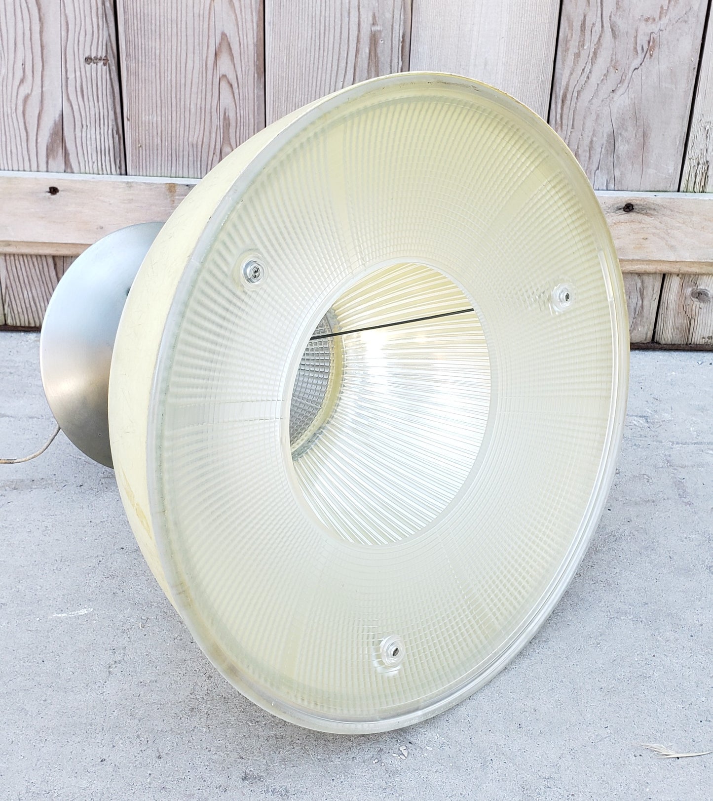 Factory Light with Removable Yellow Fiberglass Cover