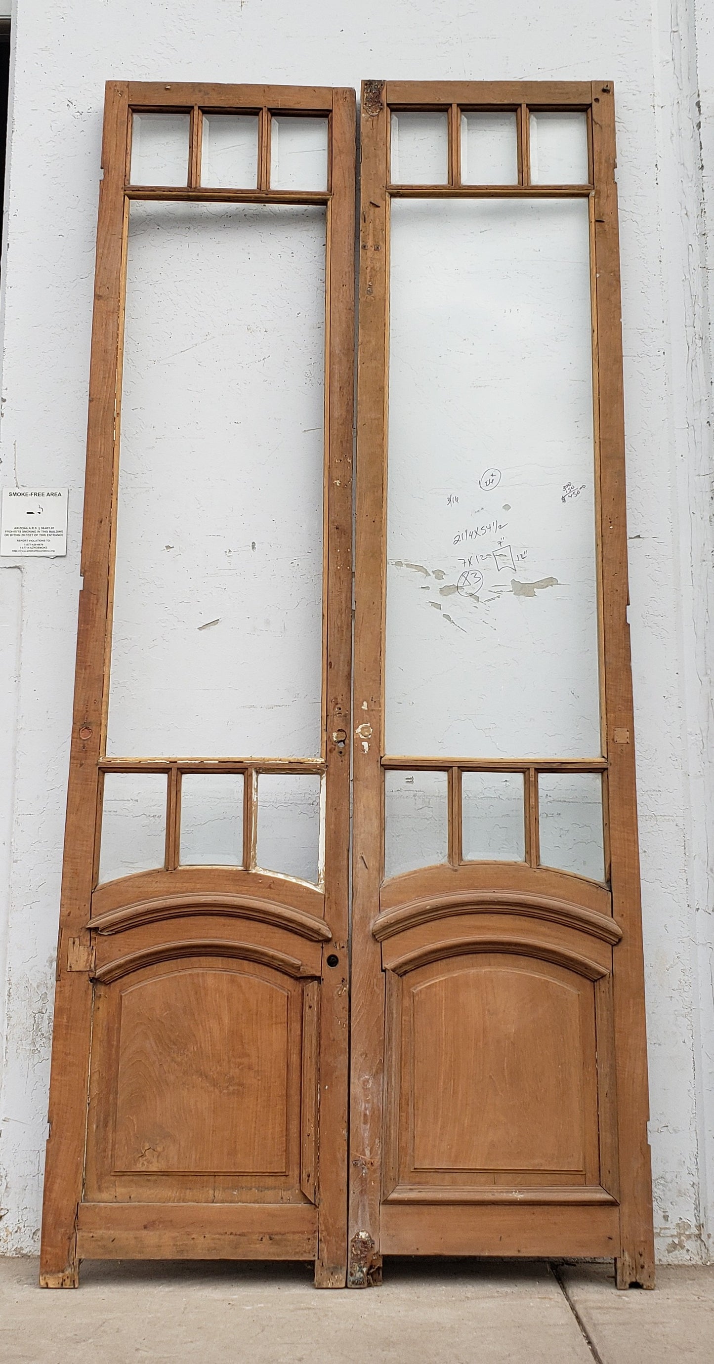 Pair of 7 Lite French Antique Doors