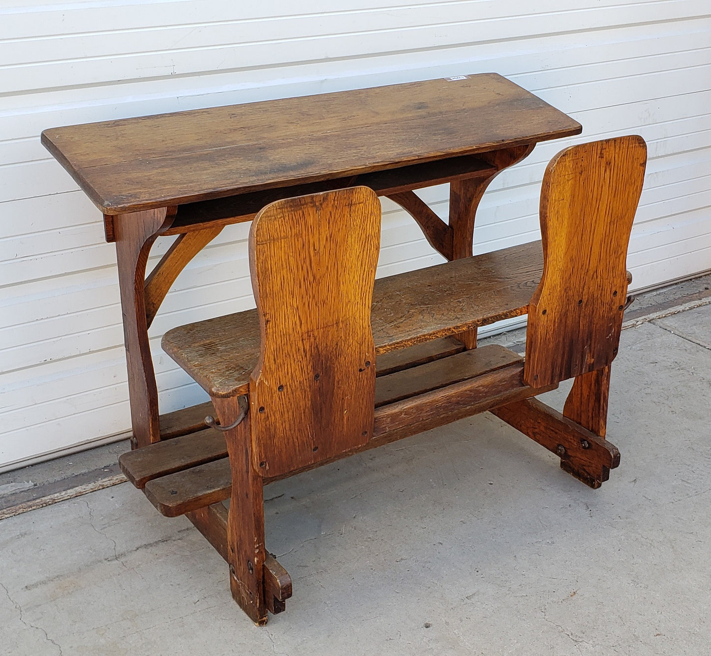 Antique Oak School Desk